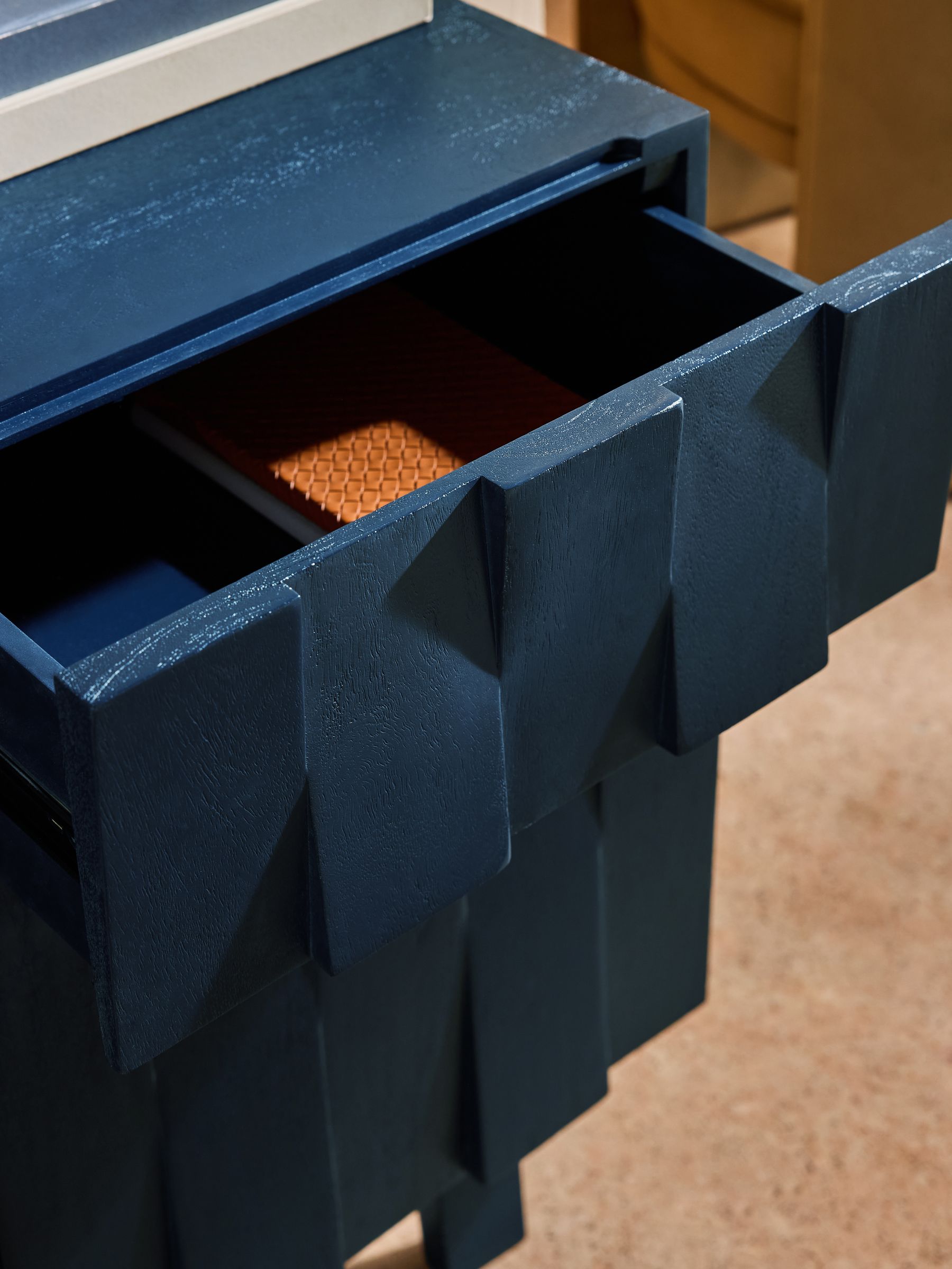 Ronan Small Sideboard in Blue Stained Mango Wood - Image 2 of 5