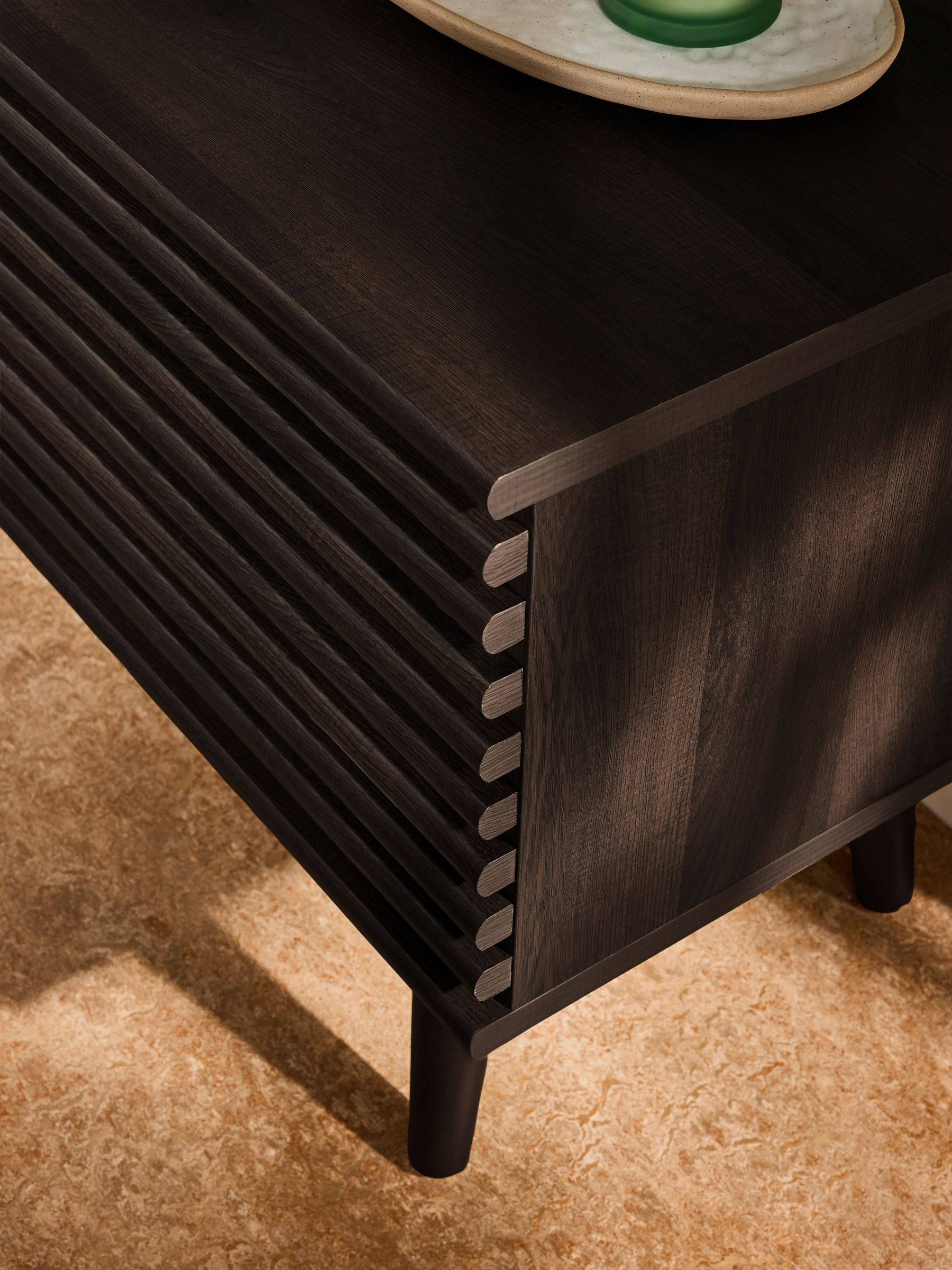 Tulma Wide TV Unit Up to 55 Inch in Dark Wood Effect - Image 4 of 6