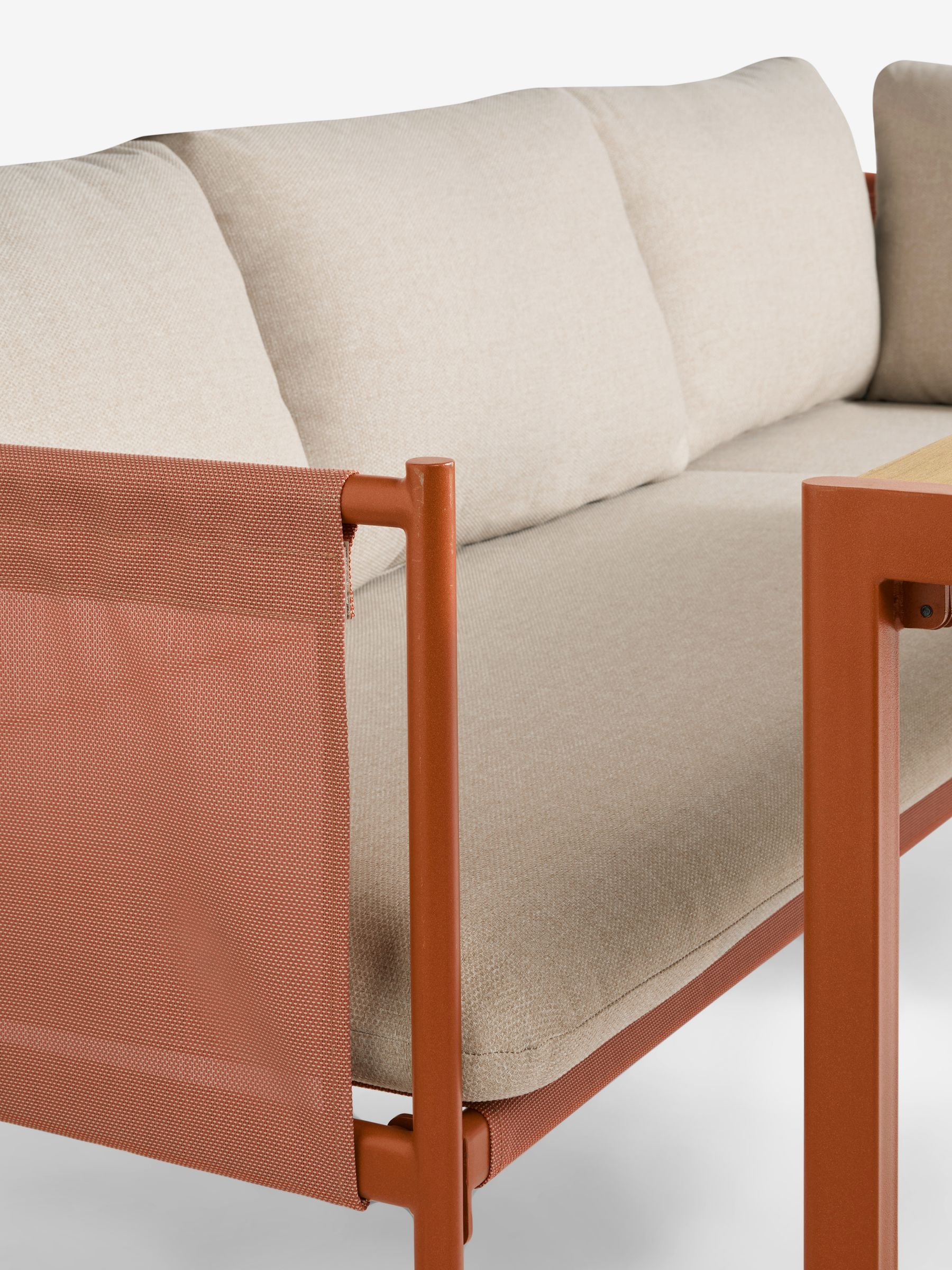 Estelle Garden Corner Sofa Dining Set in Terracotta - Image 7 of 7