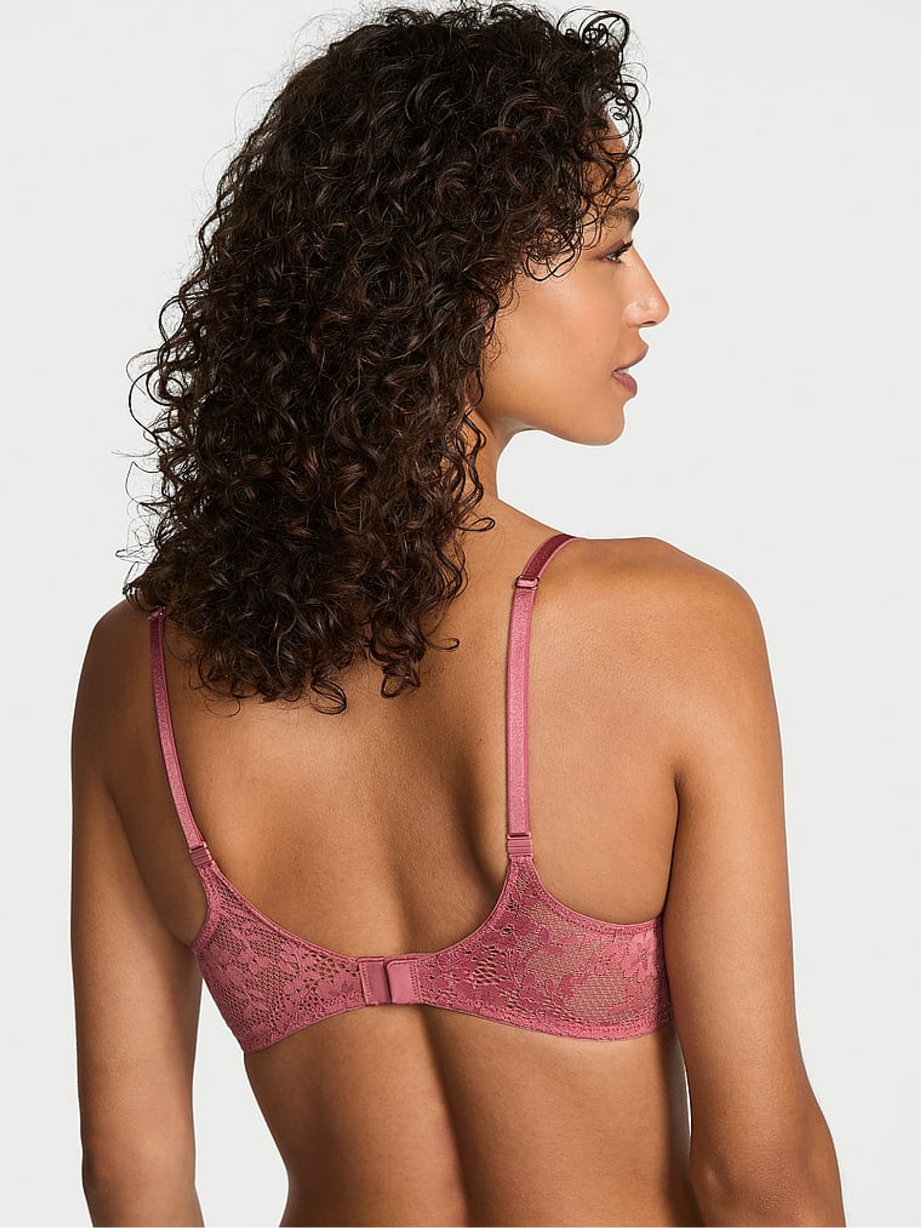 Seductive Rose Pink Non Wired Push Up Lace Bra - Image 2 of 2