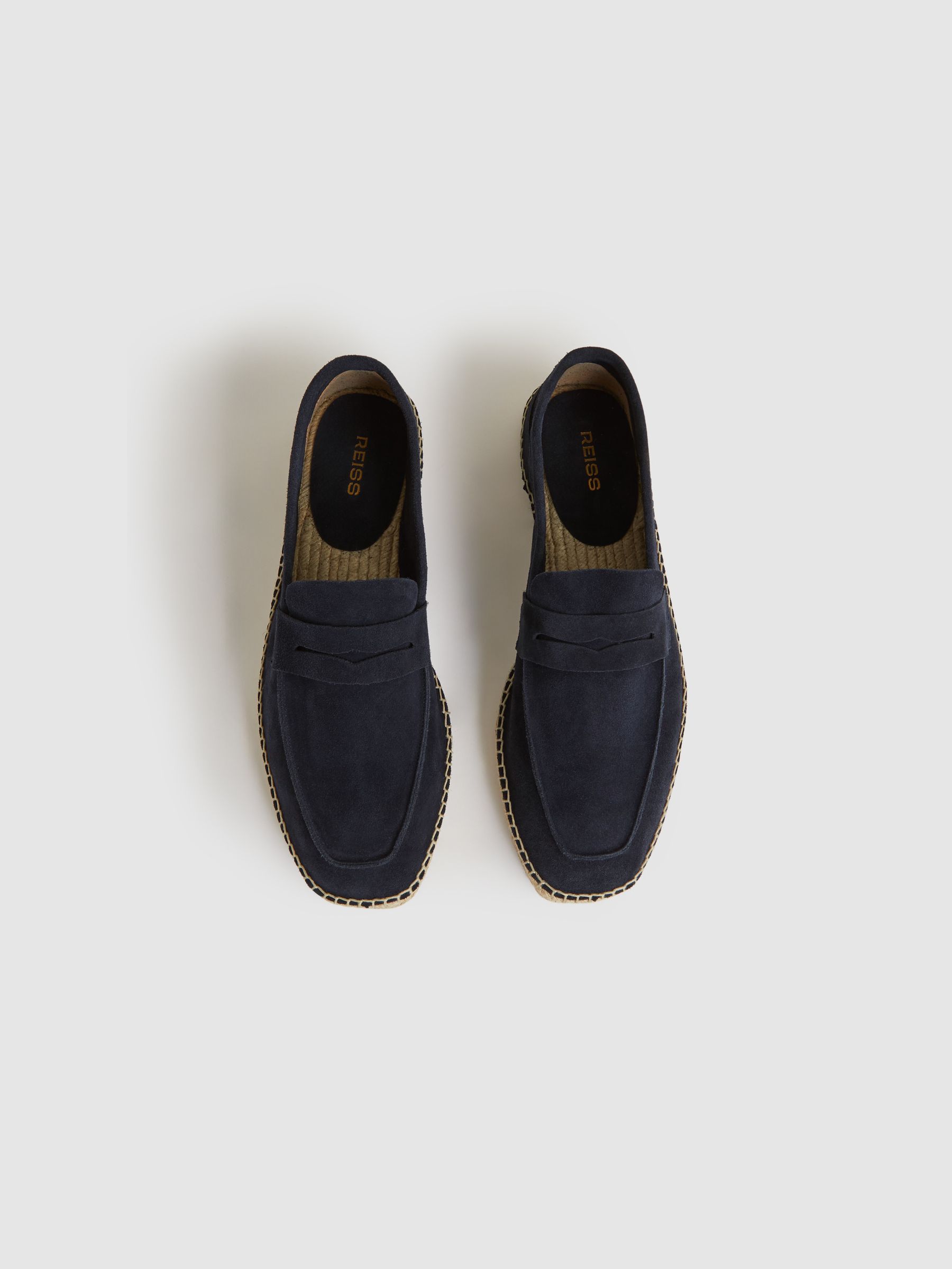 Suede Penny-Strap Espadrilles in Navy - image 2