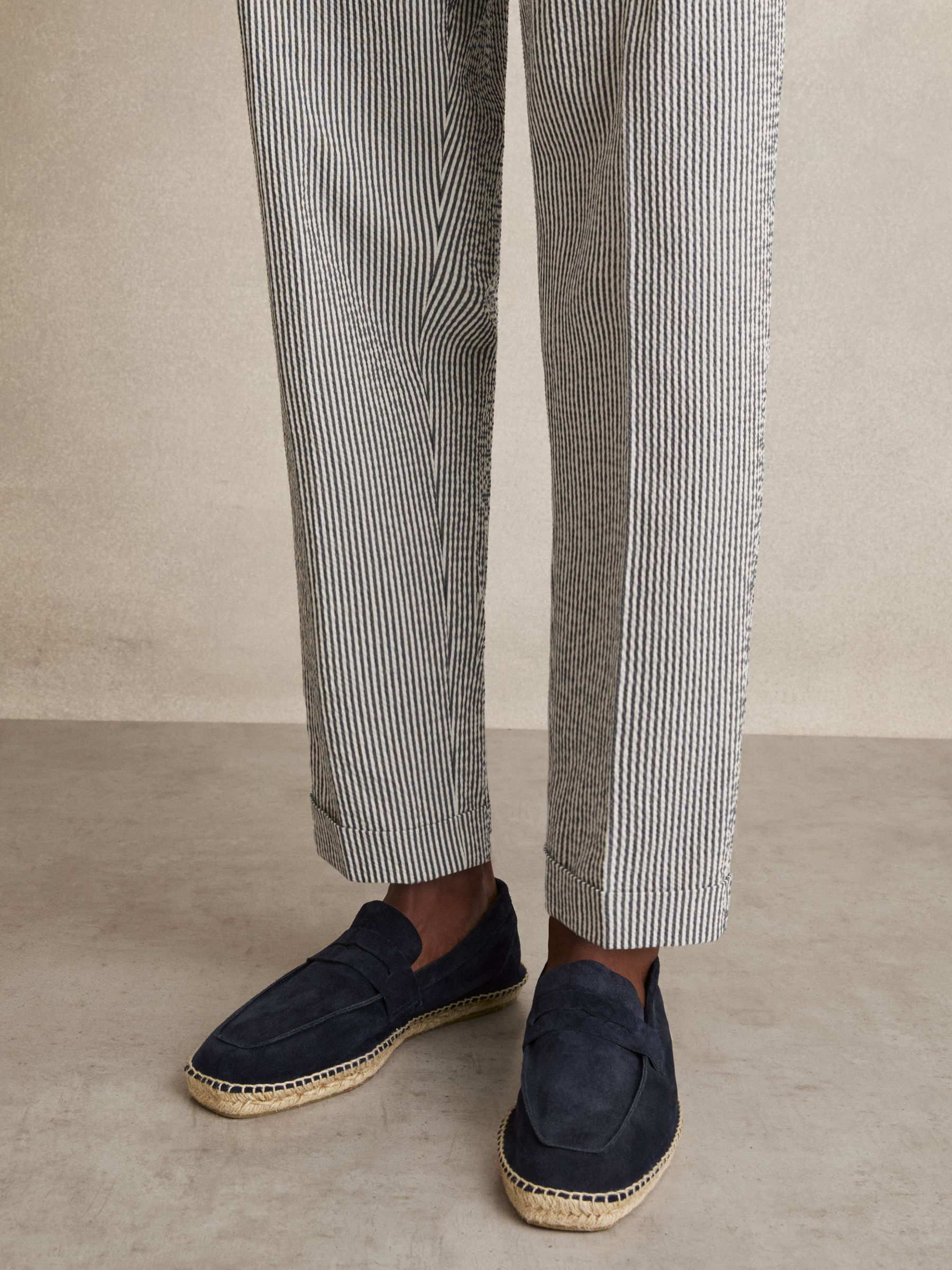 Suede Penny-Strap Espadrilles in Navy - image 4