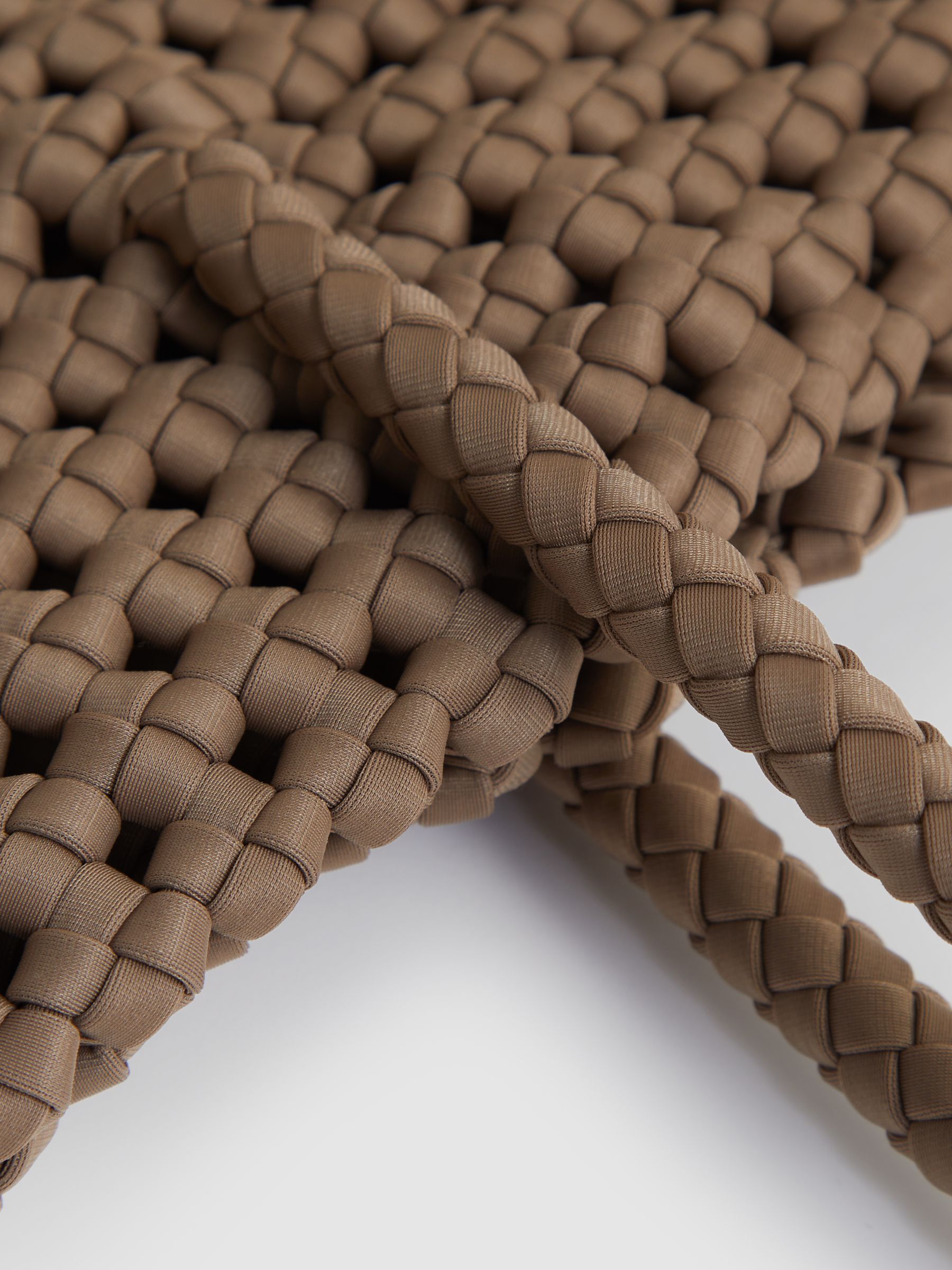 Woven Neoprene Tote Bag in Taupe - Image 4 of 4
