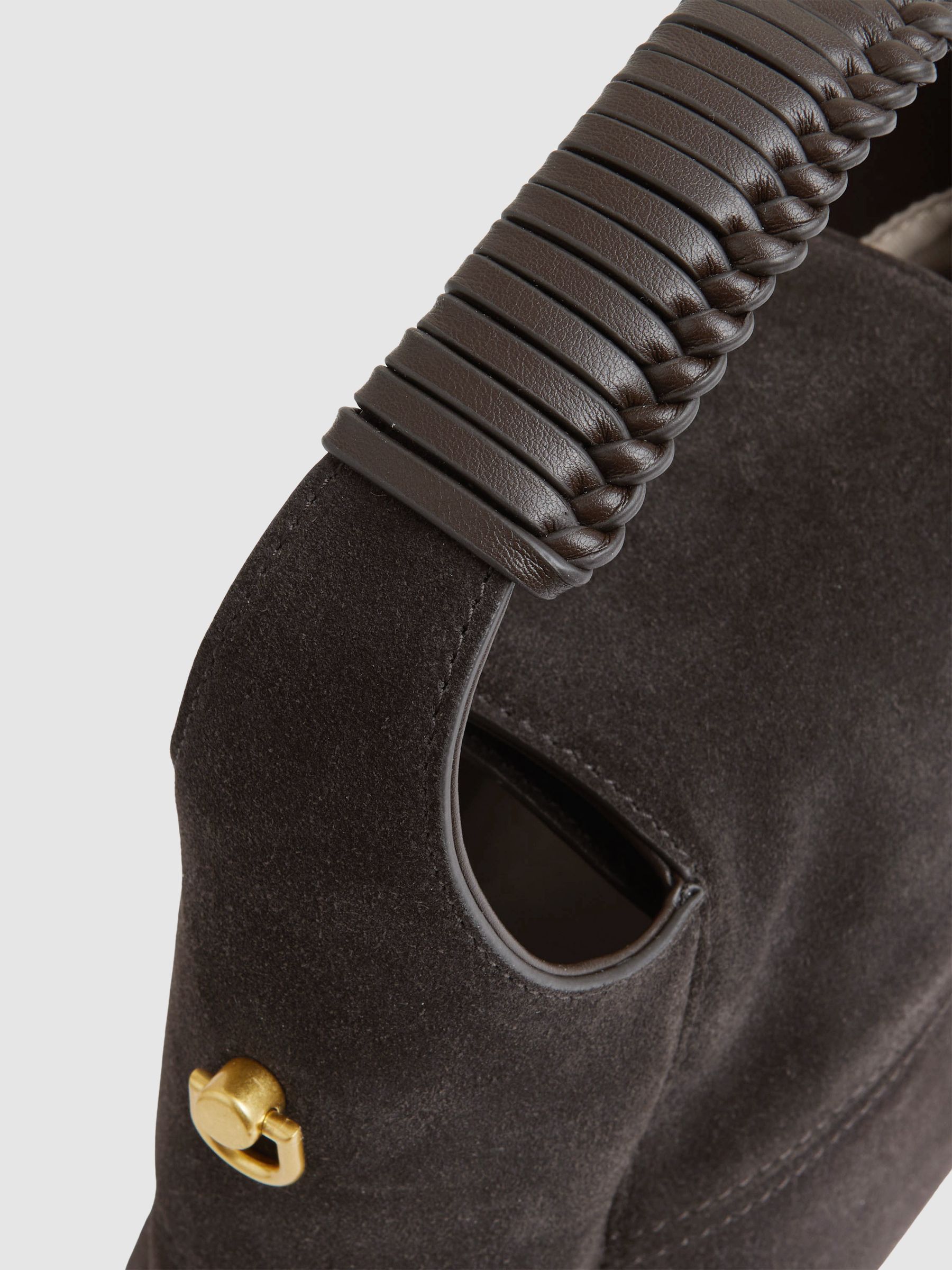 Suede Crossbody Bag in Chocolate - Image 5 of 5