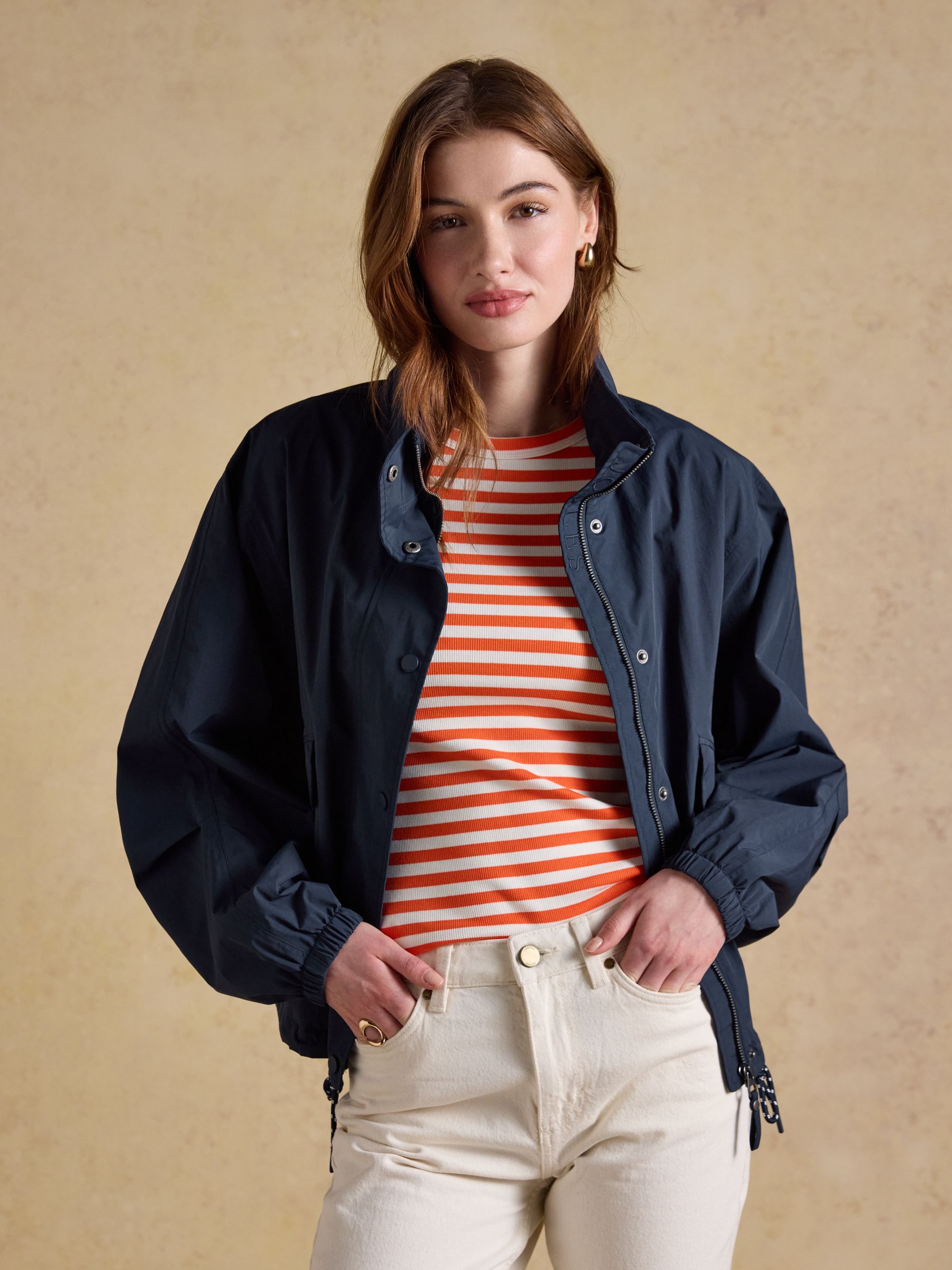 Hove Navy Waterproof Windbreaker Jacket | Joules