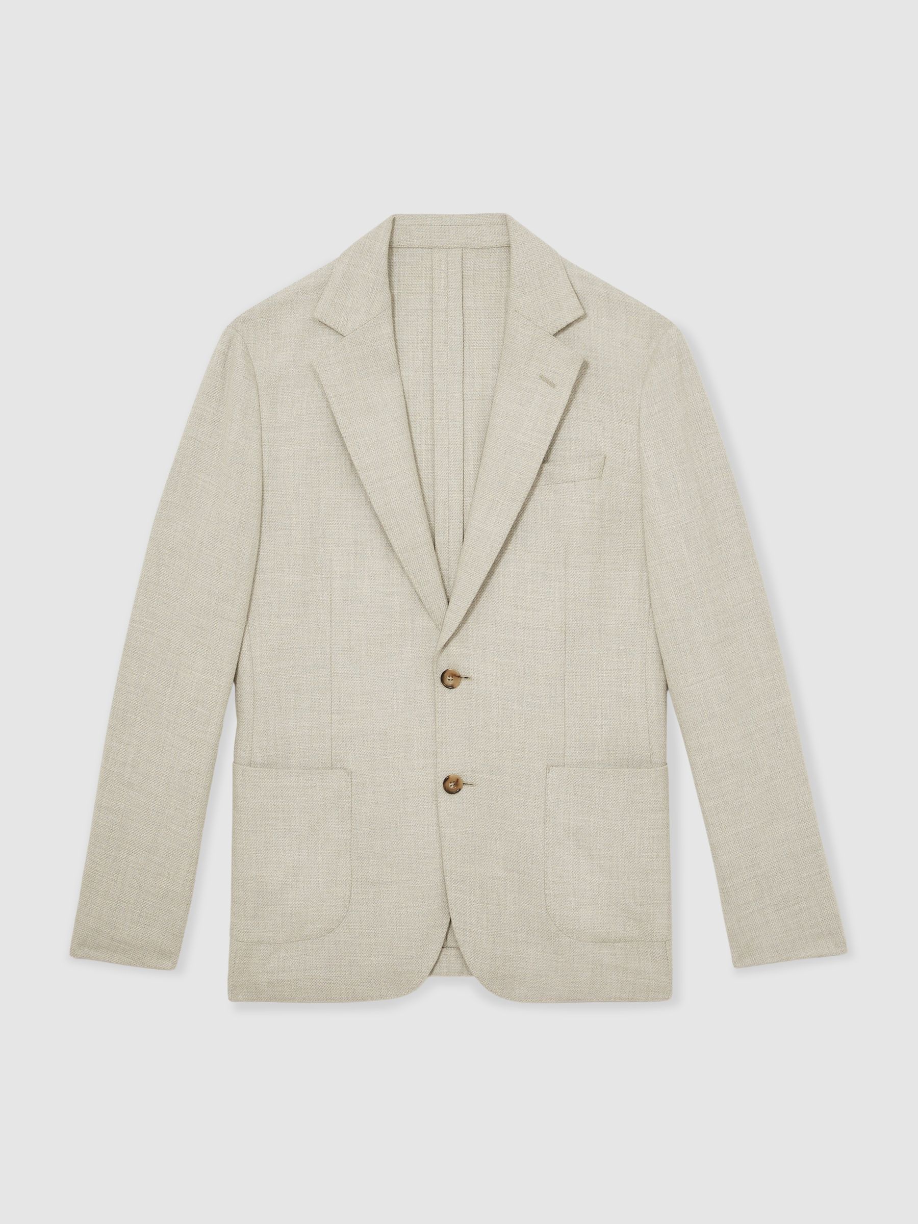 Slim Fit Single Breasted Blazer with Cotton in Soft Grey - Image 2 of 9