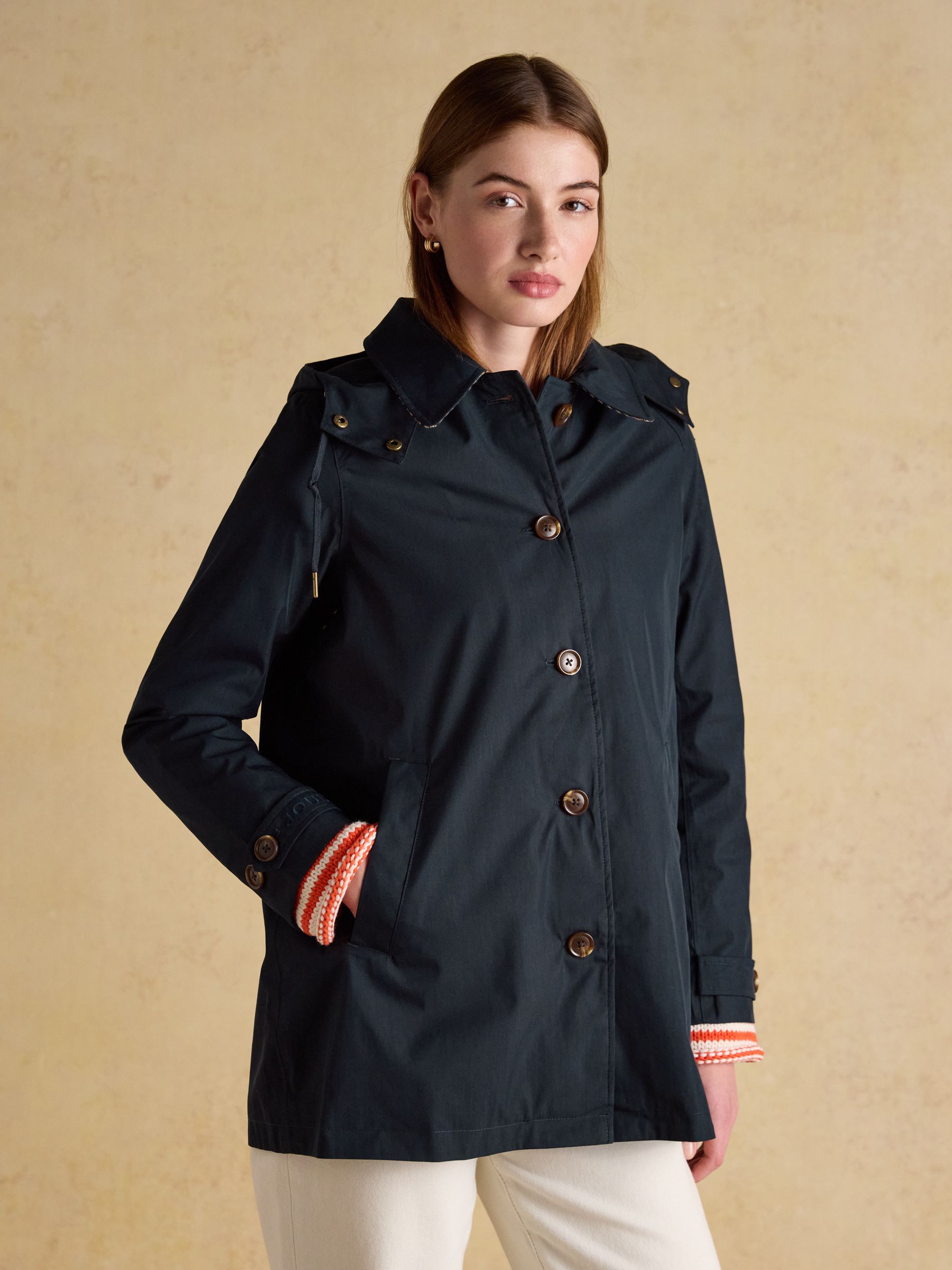 Rainmore Navy Waterproof button through Raincoat - Image 1 of 13