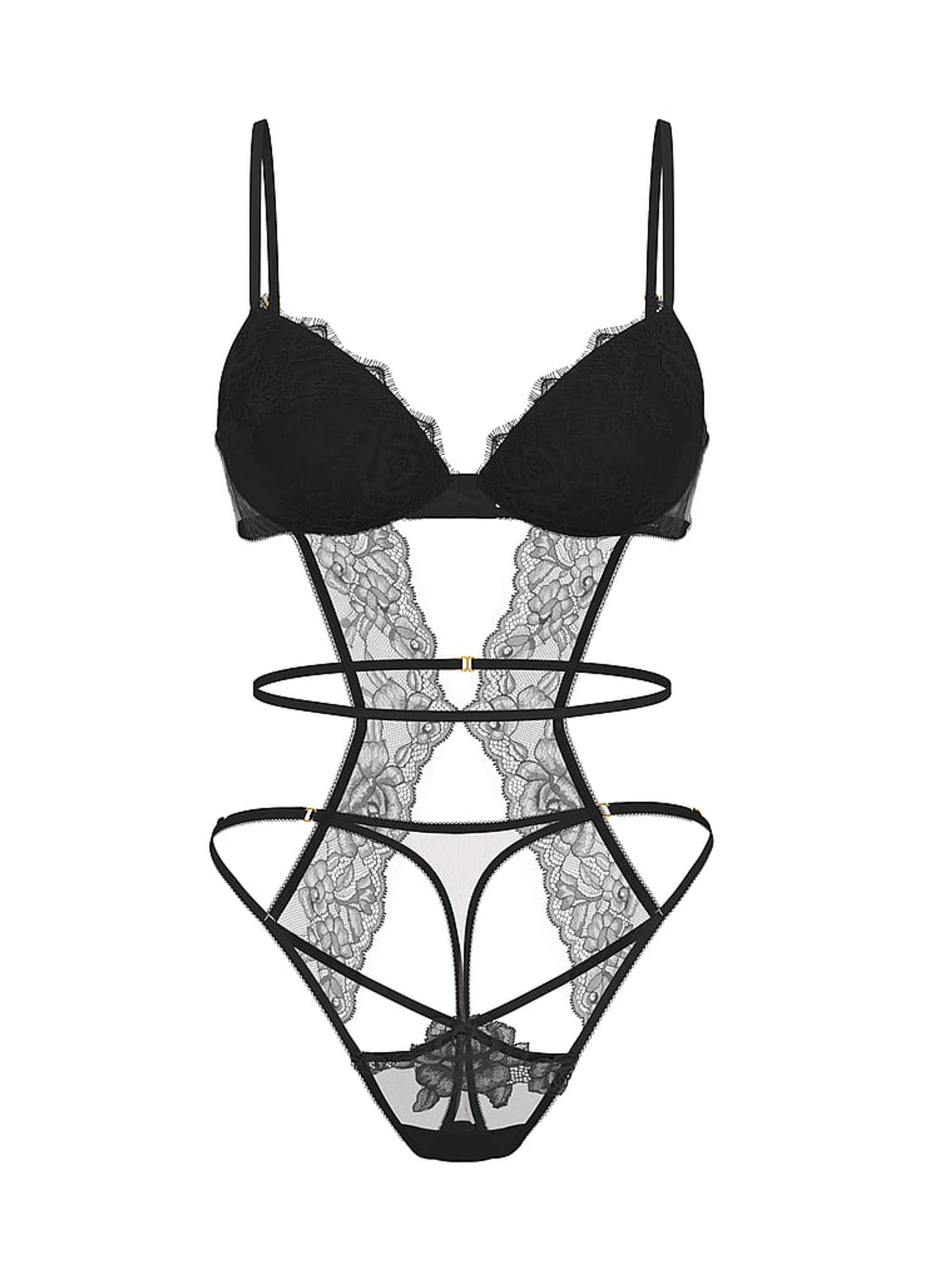 Black Lace Lightly Lined Bodysuit - Image 3 of 3