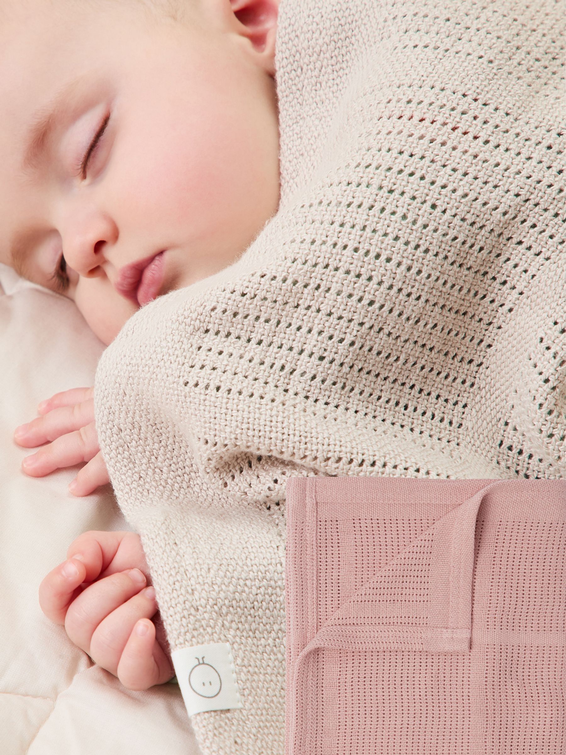 MORI Pink/Neutral Supersoft Cellular Blankets 2 Pack - Image 1 of 7