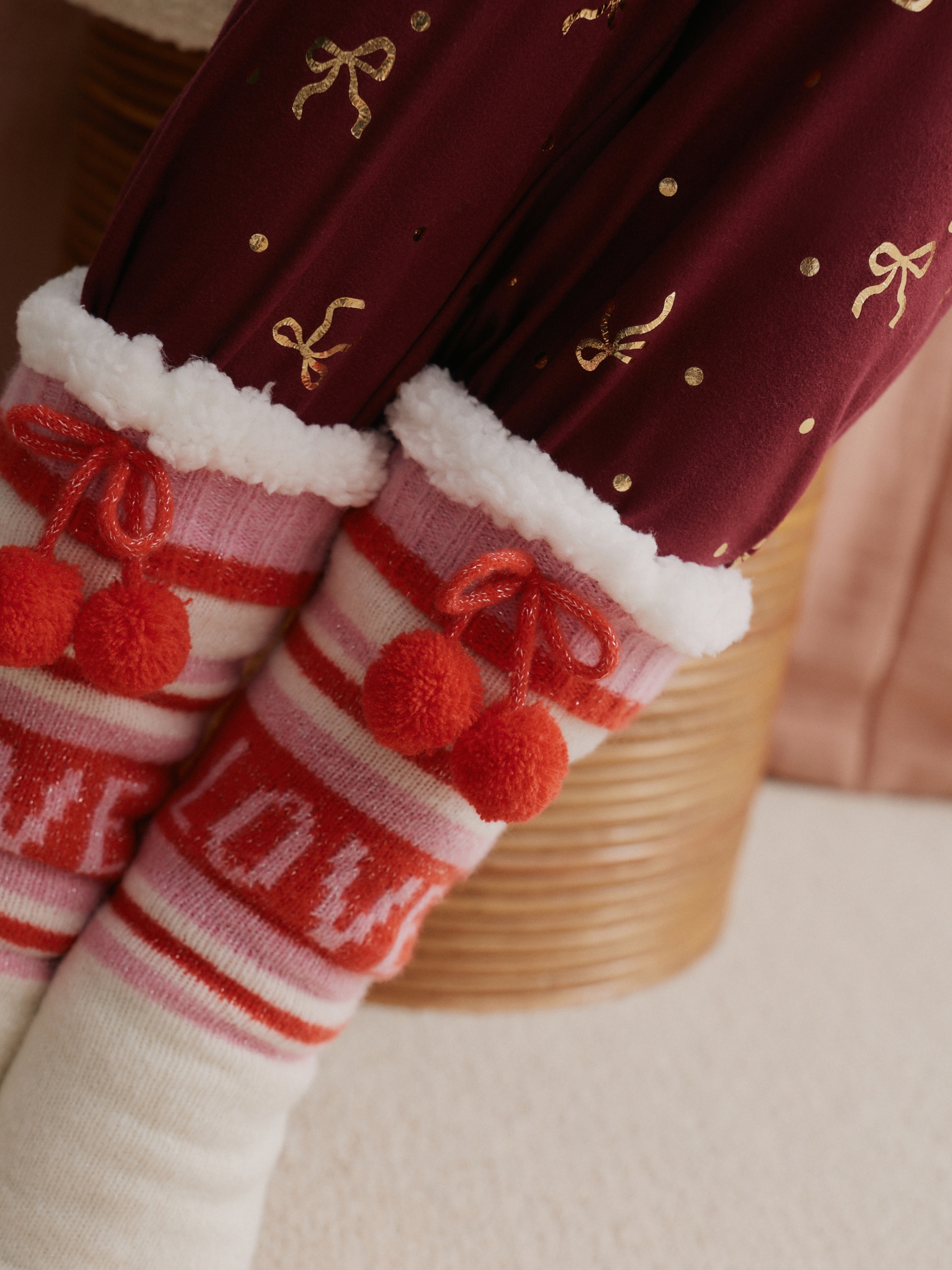 Pink/Red Slipper Socks - Image 2 of 2