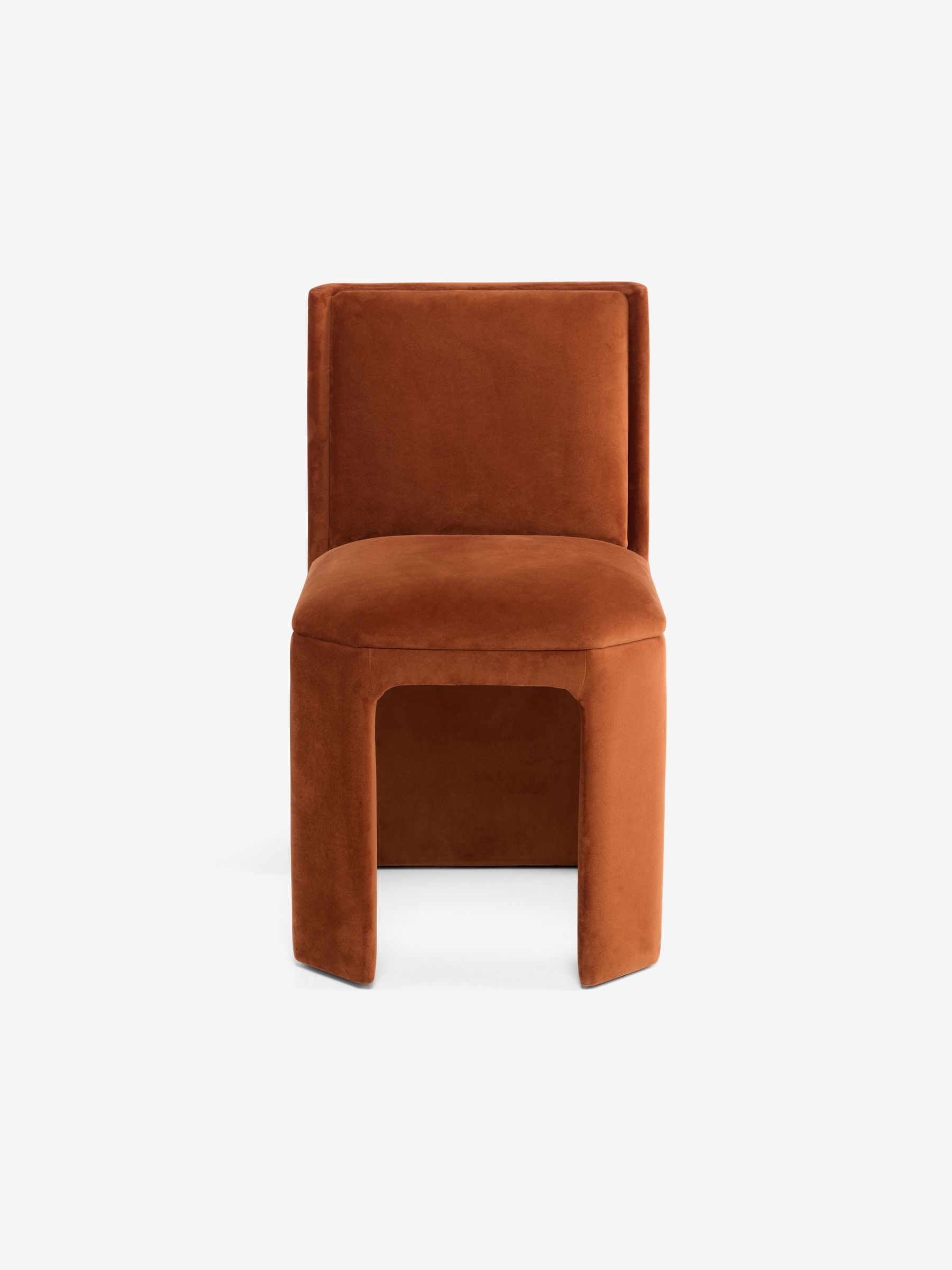 Set of 2 Ciel Fully Upholstered Dining Chairs in Velvet Cinnamon - Image 4 of 5