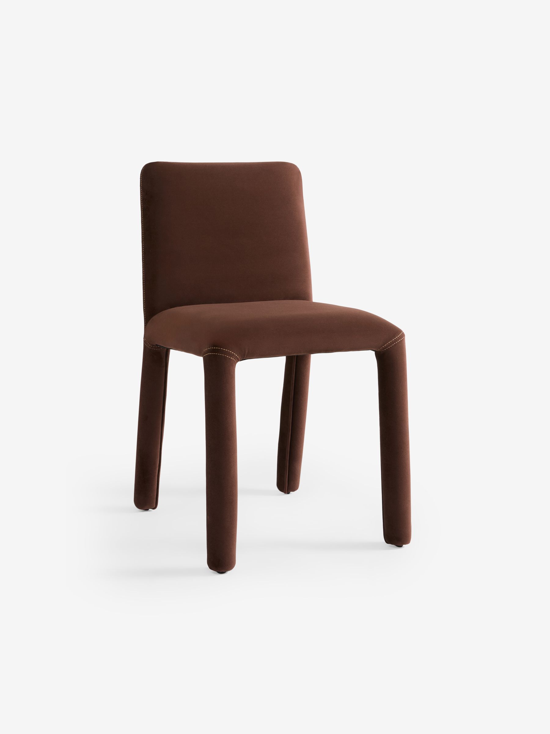 Set of 2 Lyric Dining Chairs in Chocolate Brown Velvet - Image 4 of 5