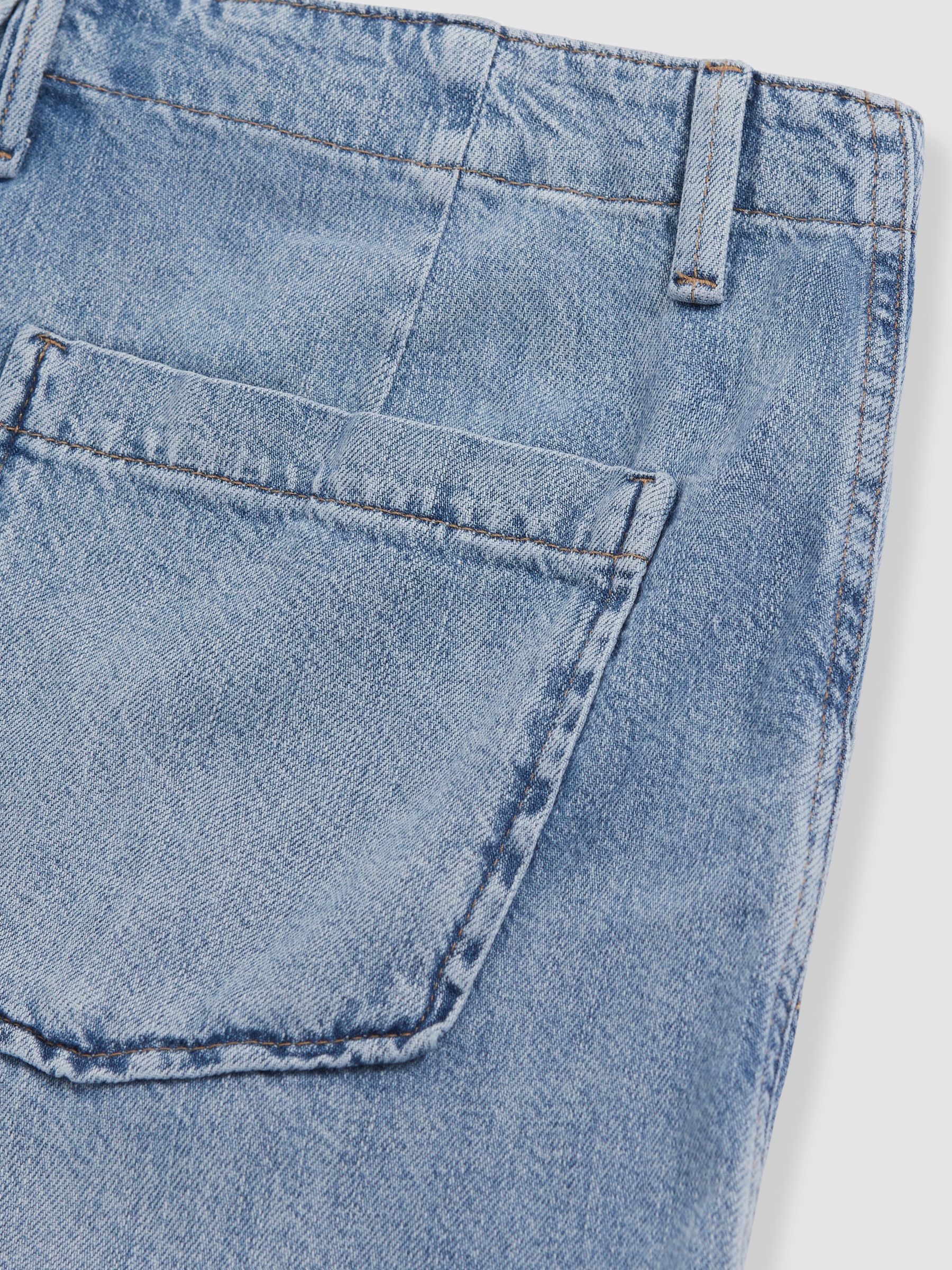 Good American Denim Shorts With Linen in Indigo Blue - Image 5 of 5