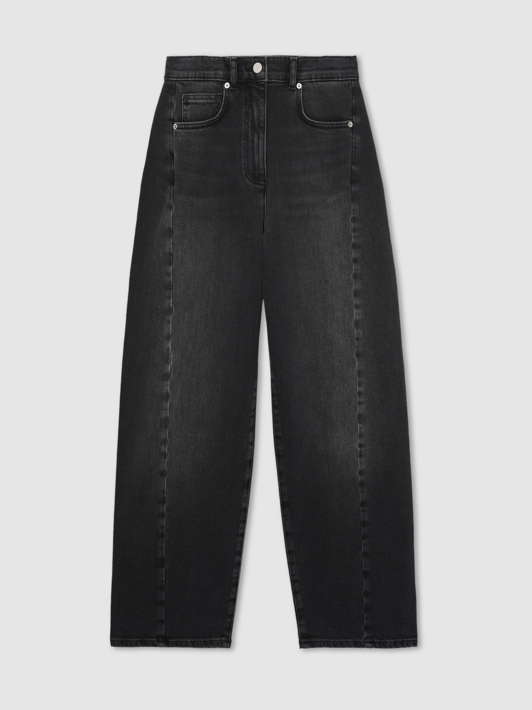Barrel-Leg Seam Jeans in Washed Grey - Image 2 of 7