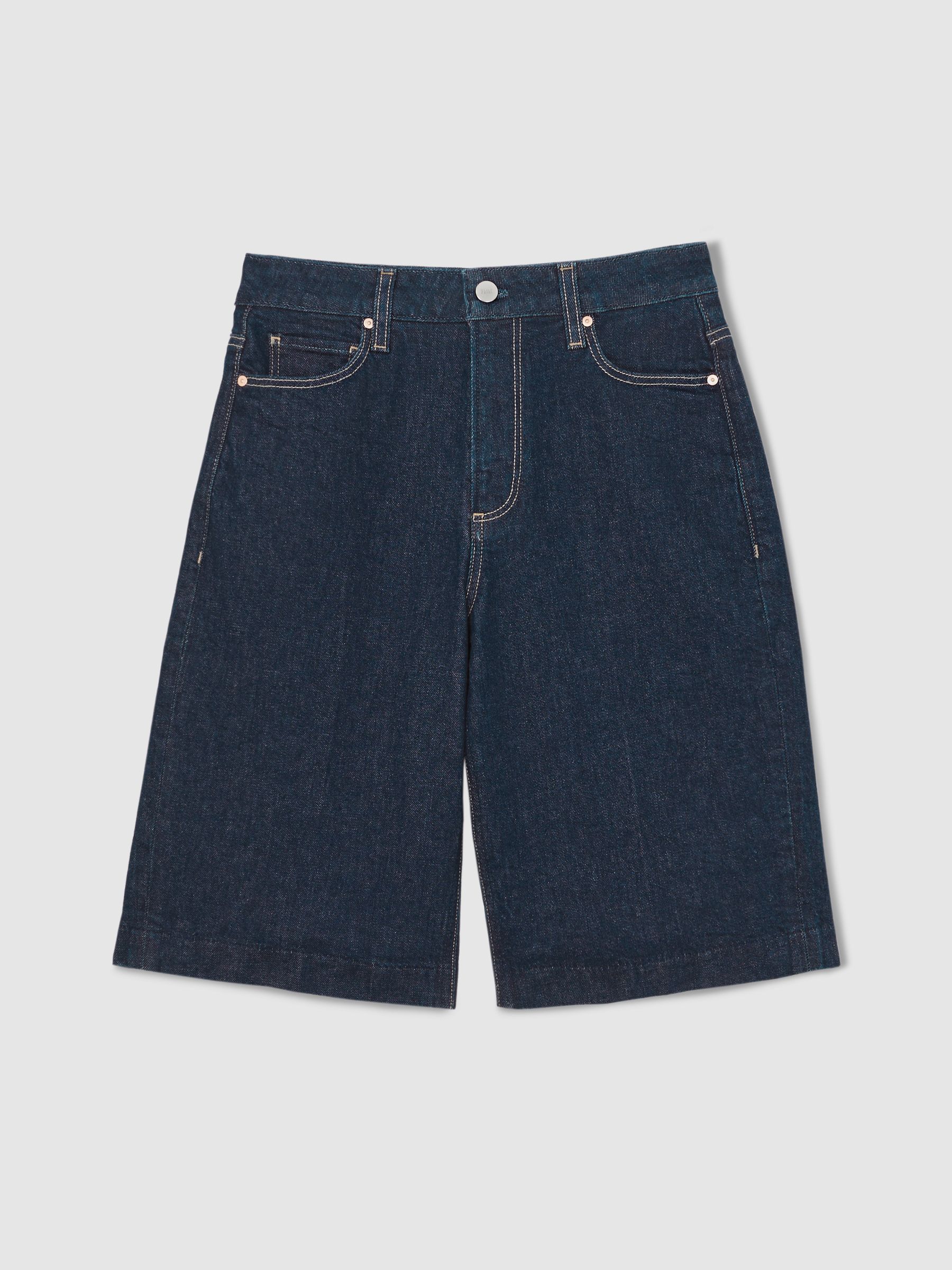 Paige Denim Bermuda Shorts in Navy - Image 2 of 5