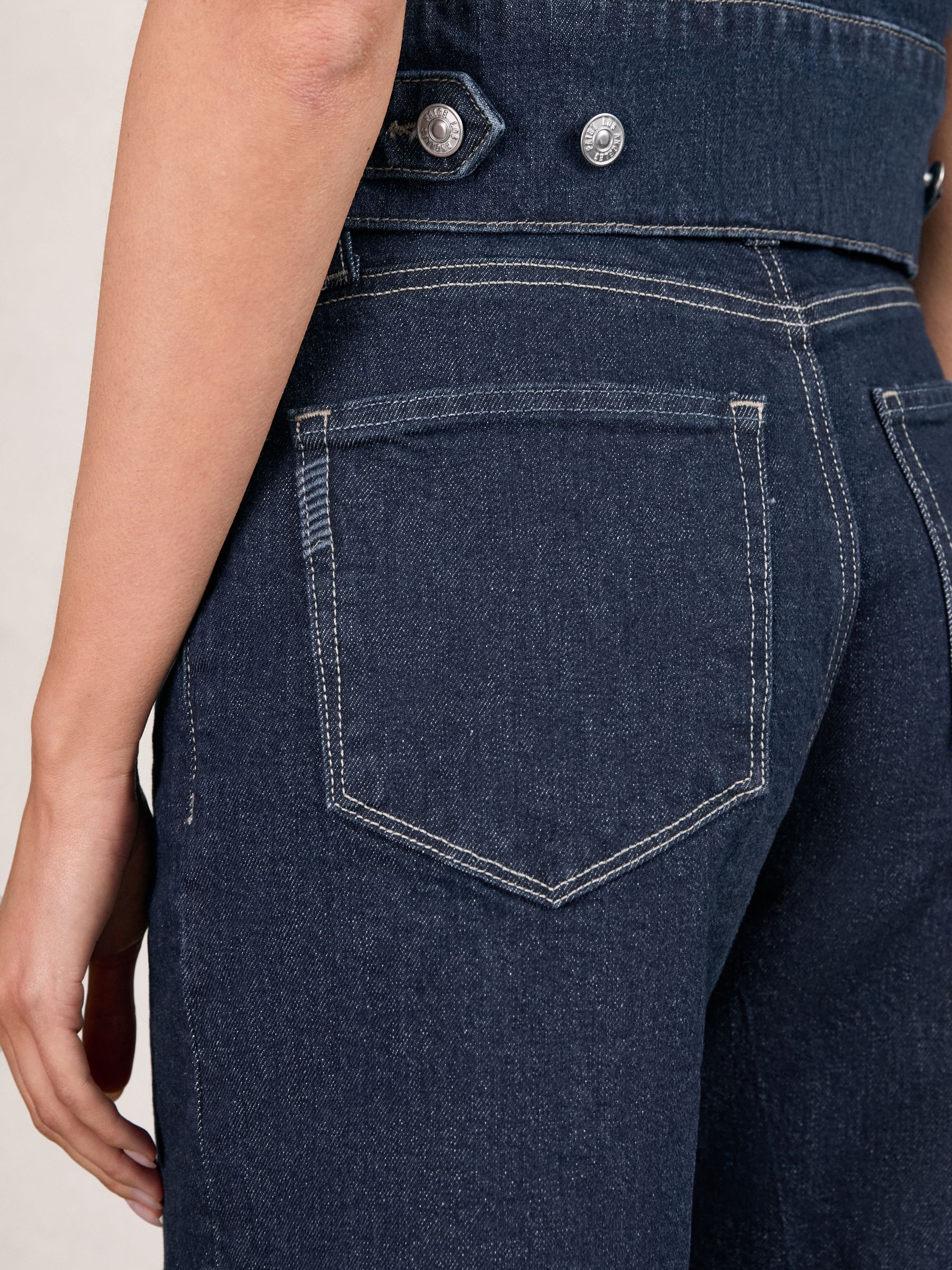 Paige Denim Bermuda Shorts in Navy - Image 3 of 5
