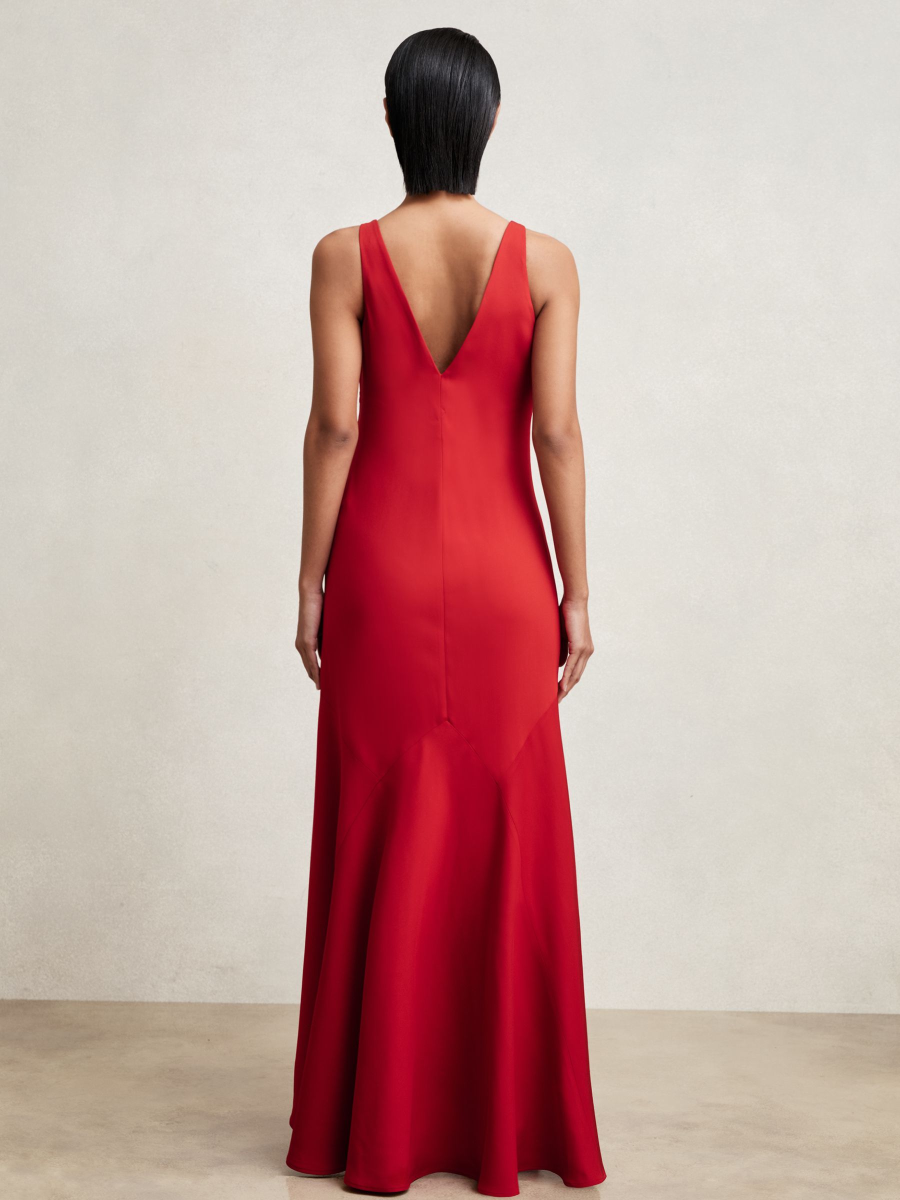 Cowl-Neck Sleeveless Maxi Dress in Red - image 5
