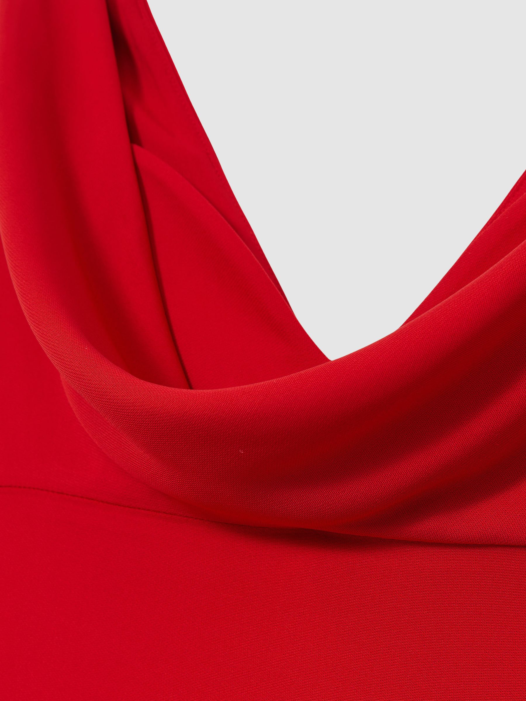 Cowl-Neck Sleeveless Maxi Dress in Red - image 3