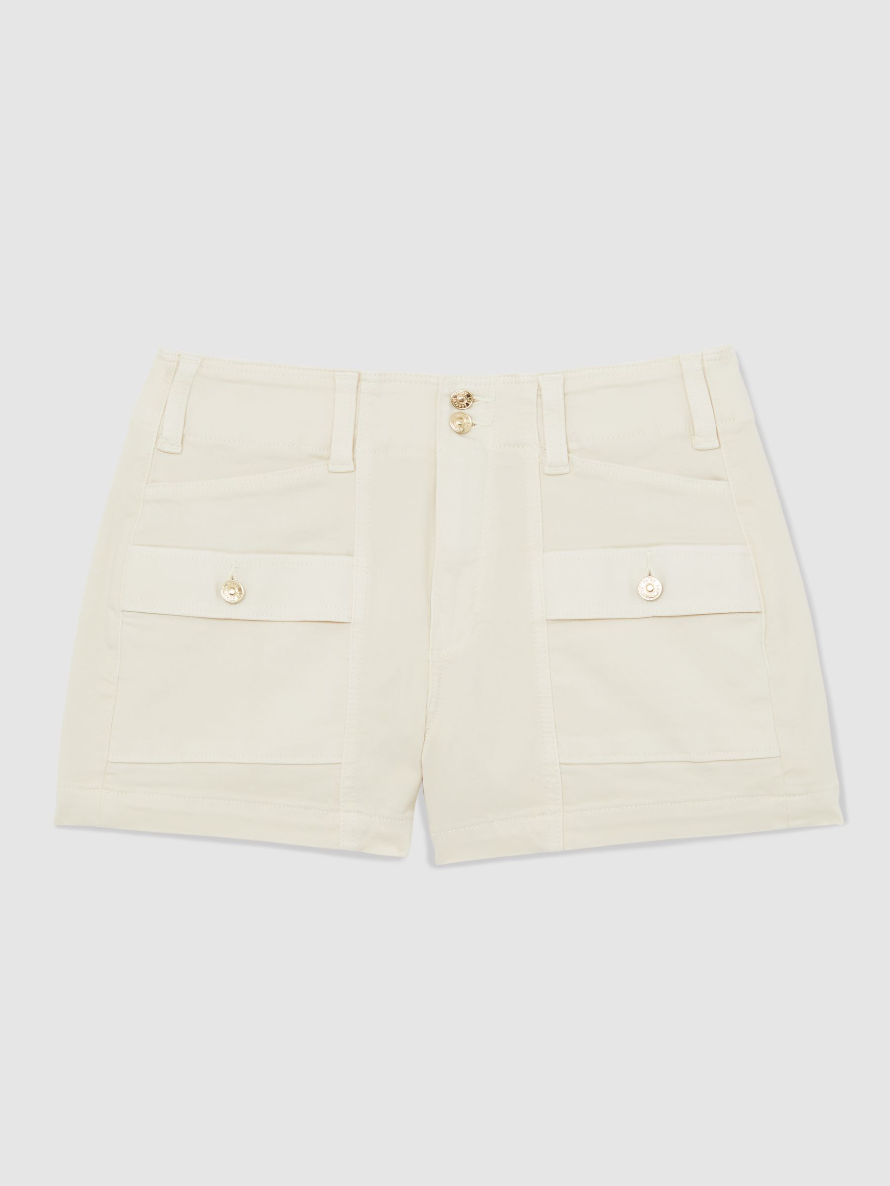 Paige Cargo Shorts in Cream - Image 2 of 5