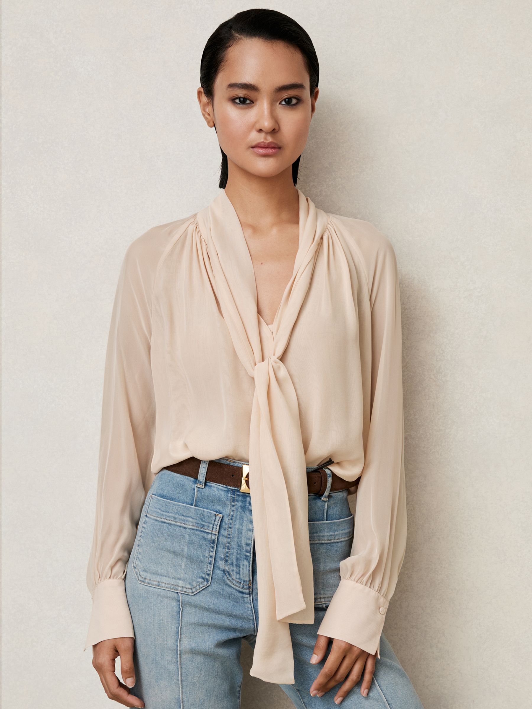 Reiss Silk Blend Chiffon Tie