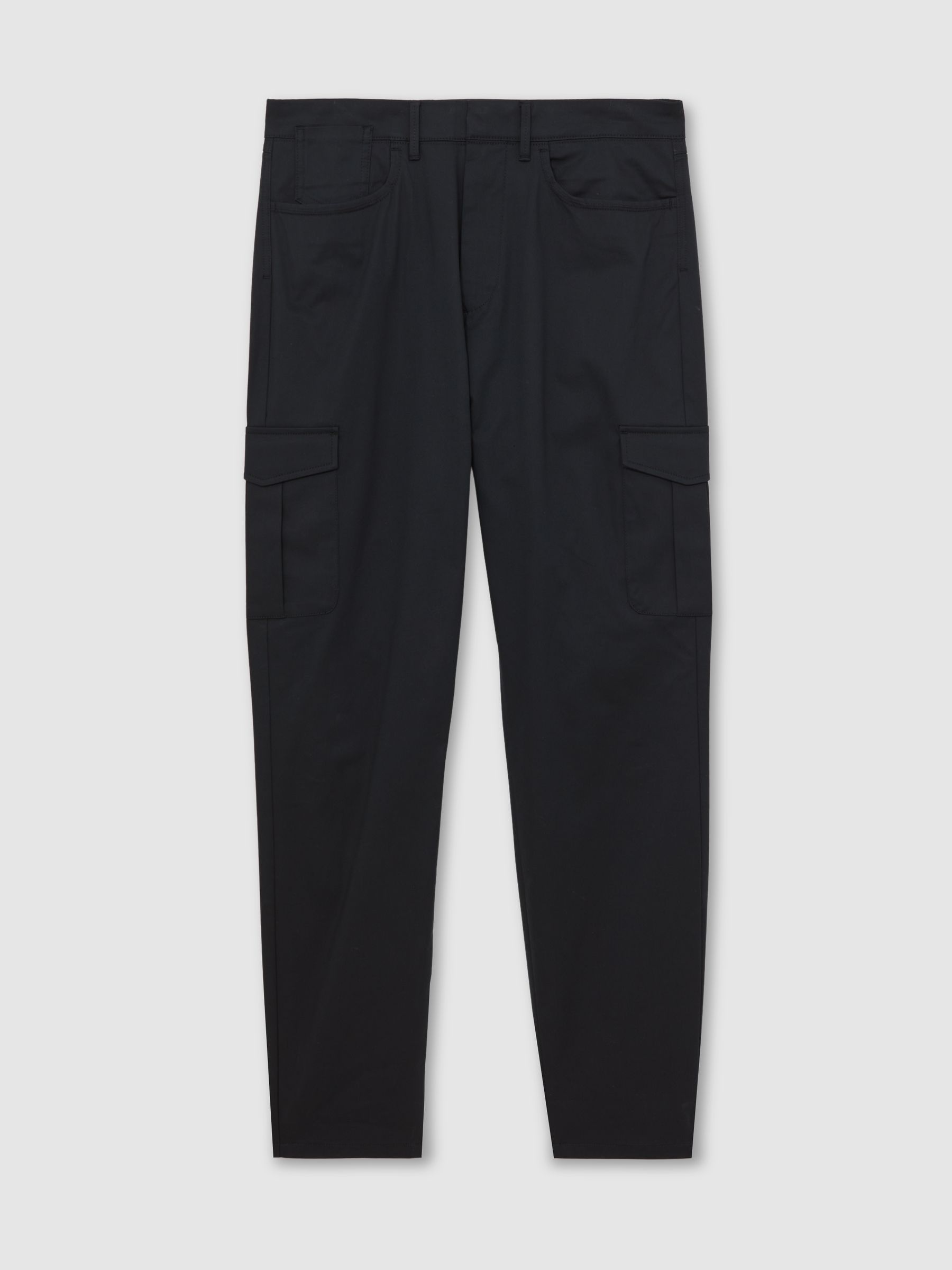 Cotton-Lyocell Cargo Trousers in Navy - Image 2 of 6