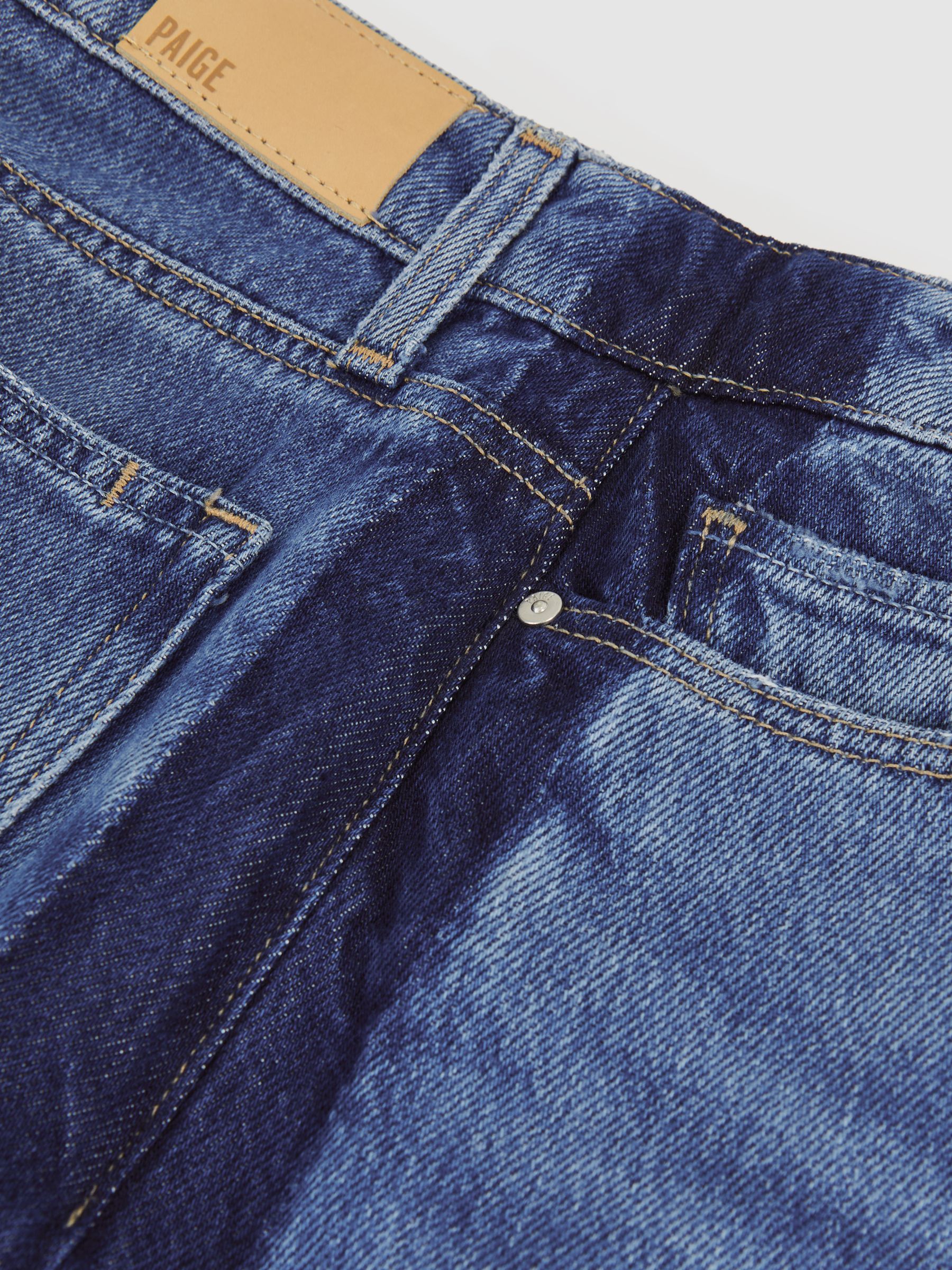Paige Side Stripe Wide Leg Jeans in Navy/Blue Stripe - Image 5 of 5