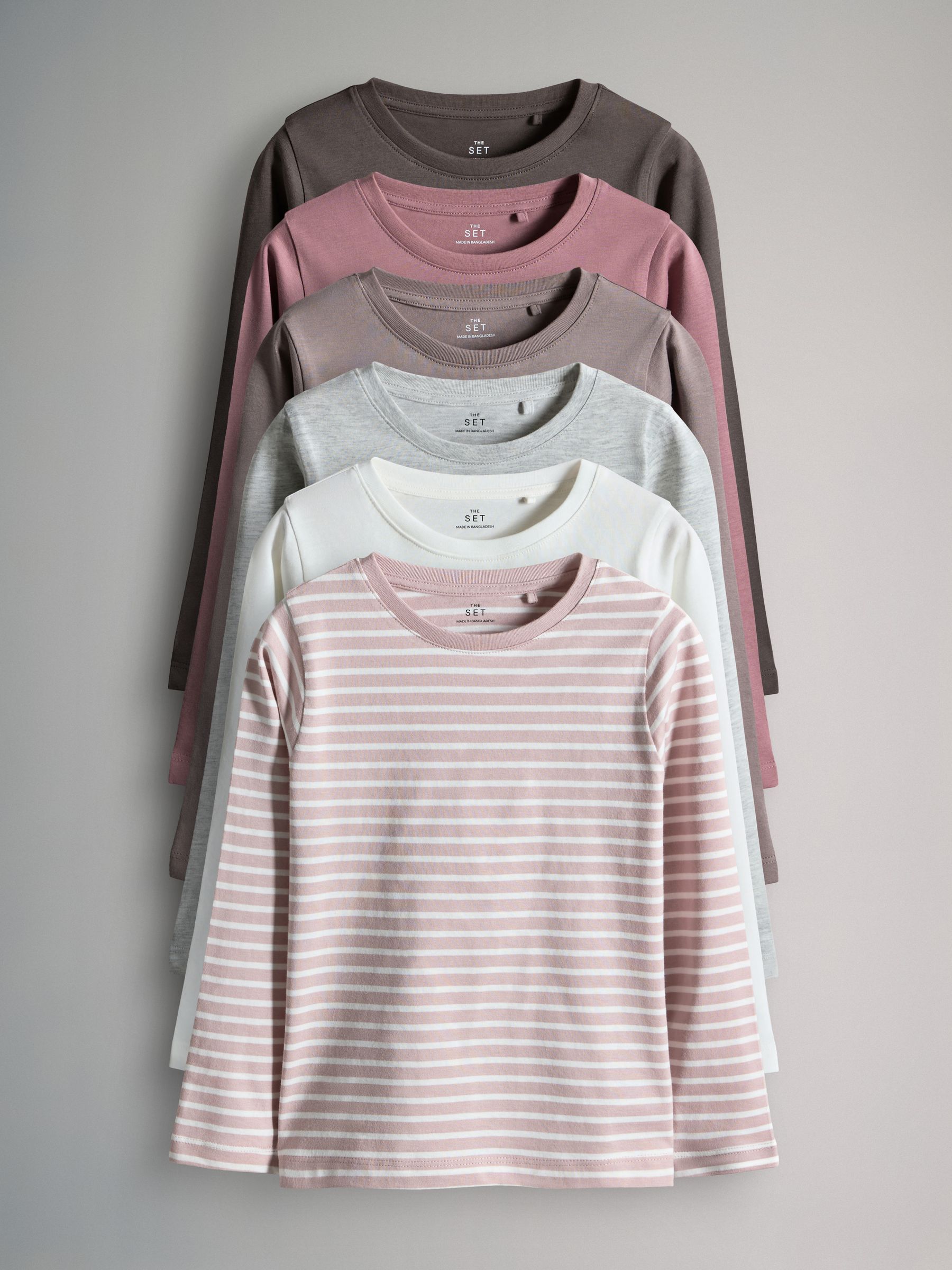 6 Pack Regular Long Sleeve Cotton T-Shirts - Image 2 of 16