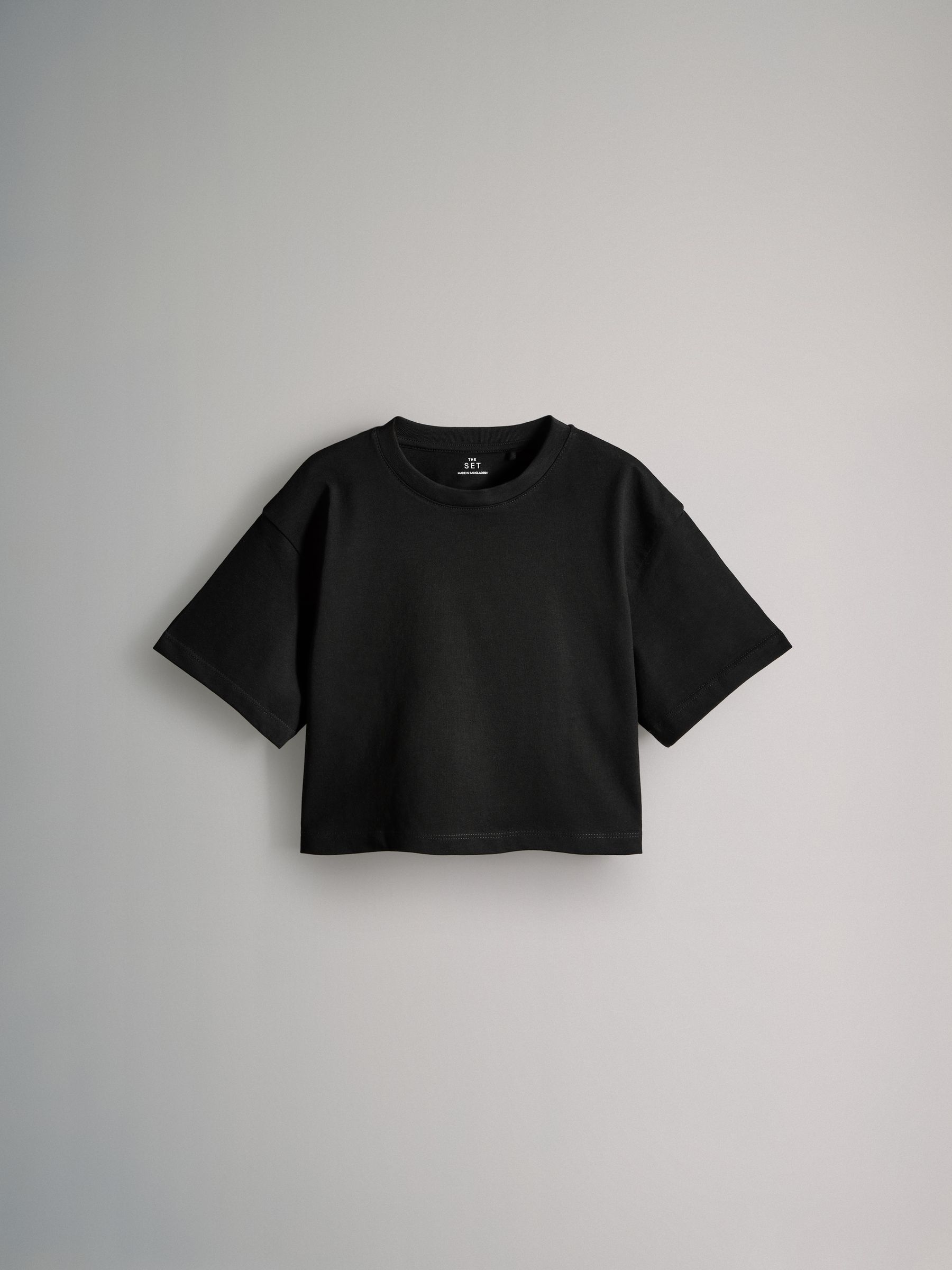 Black/Brown/White - 4 Pack Oversized Cropped Short Sleeve Heavyweight Cotton T-Shirts - Image 10 of 12