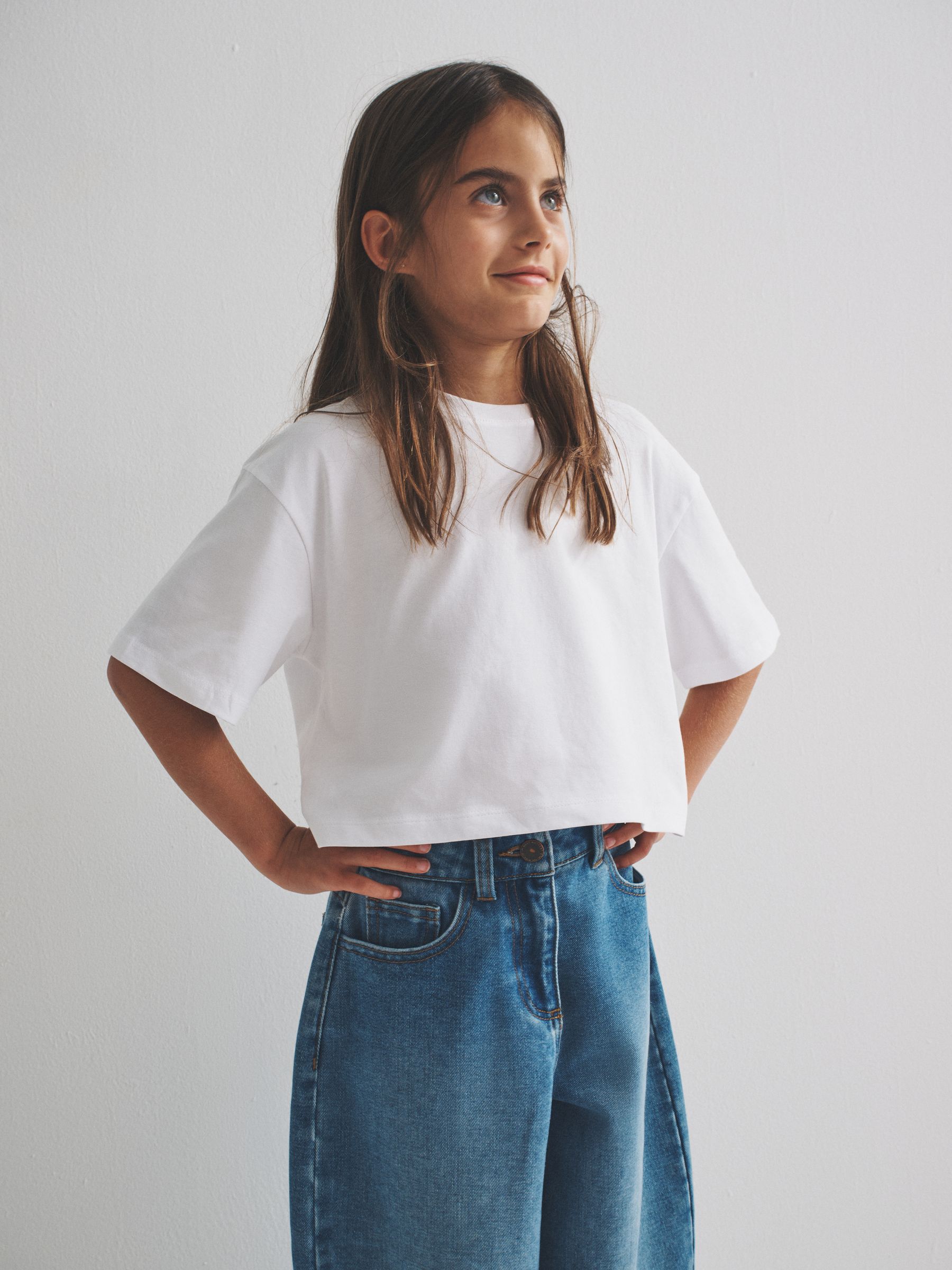 Black/Brown/White - 4 Pack Oversized Cropped Short Sleeve Heavyweight Cotton T-Shirts - Image 4 of 12