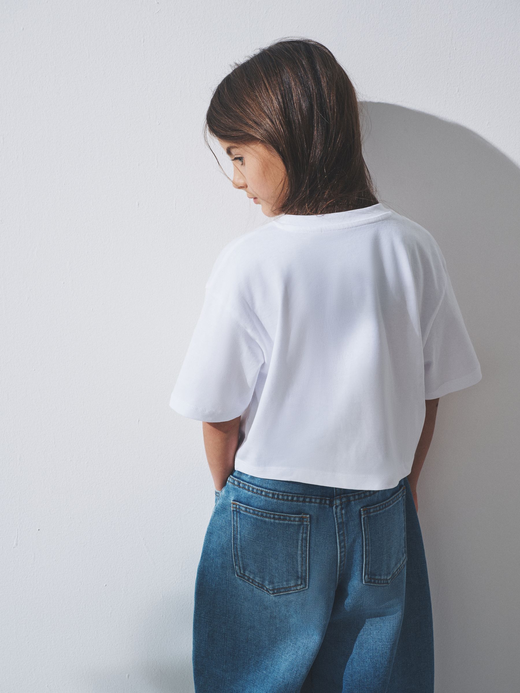 Black/Brown/White - 4 Pack Oversized Cropped Short Sleeve Heavyweight Cotton T-Shirts - Image 5 of 12