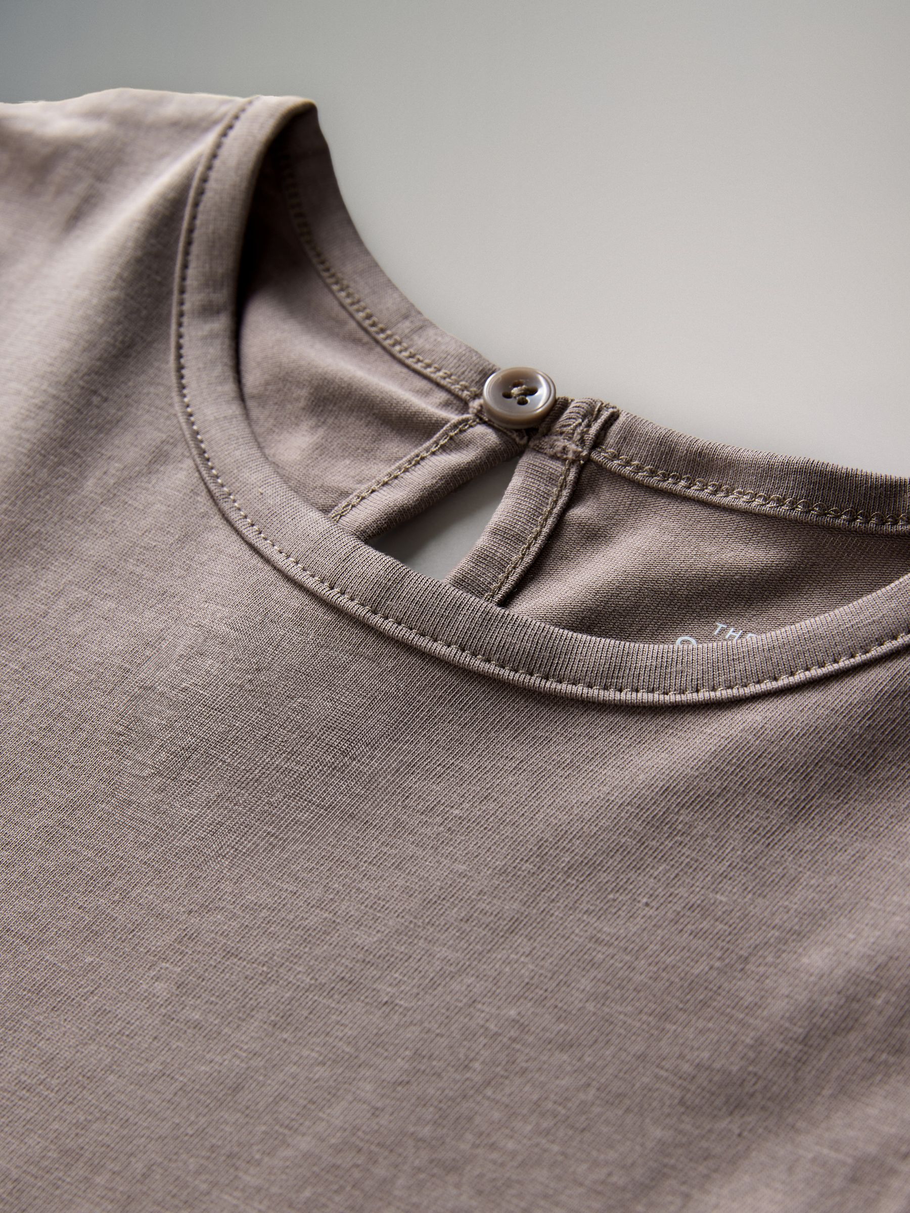 Black/Brown/Grey Marl 3 Pack Long Sleeve Skater Cotton Dresses - Image 6 of 6