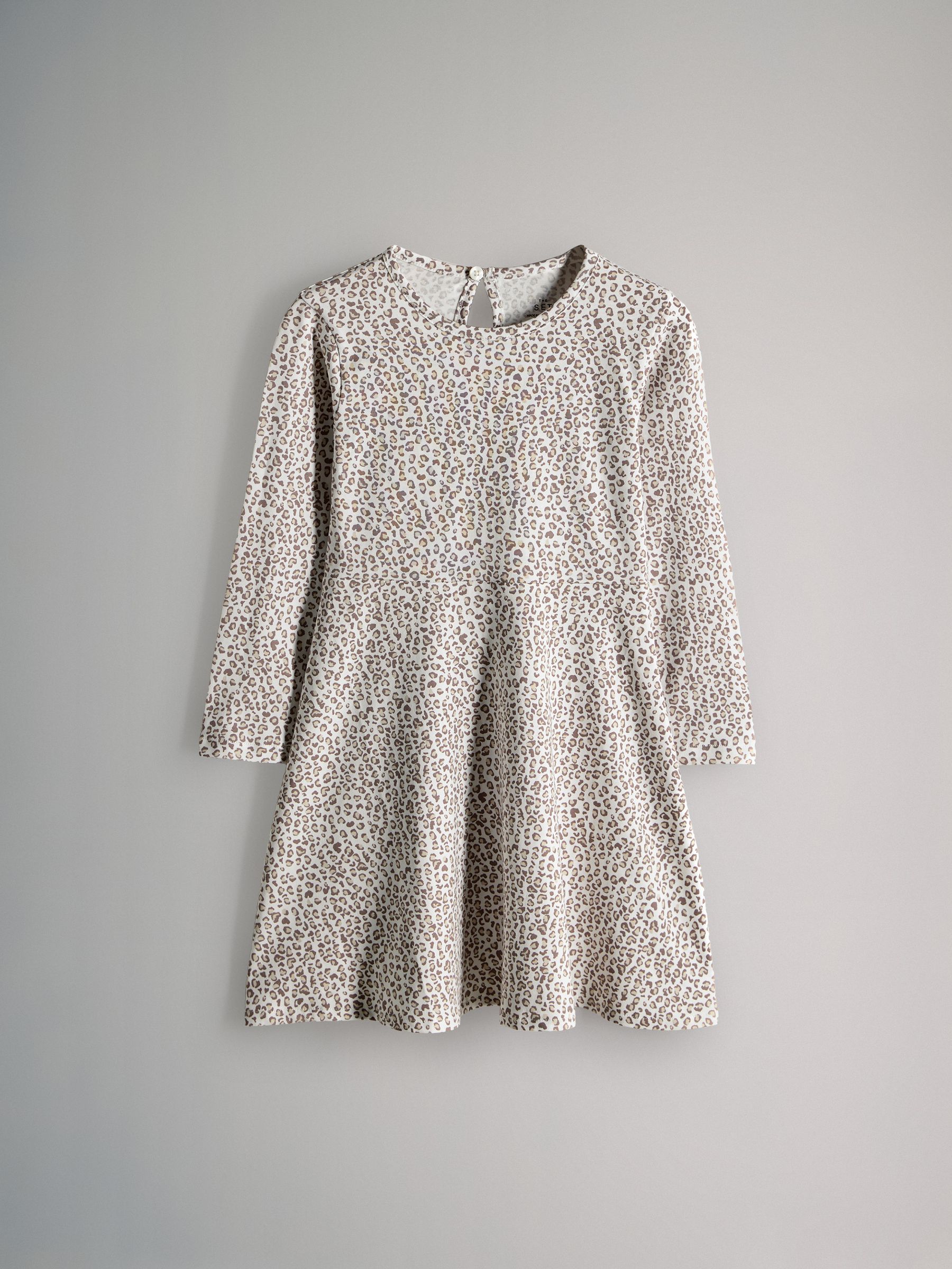 Black/Brown/Grey Marl - 3 Pack Long Sleeve Skater Cotton Dresses - Image 7 of 11