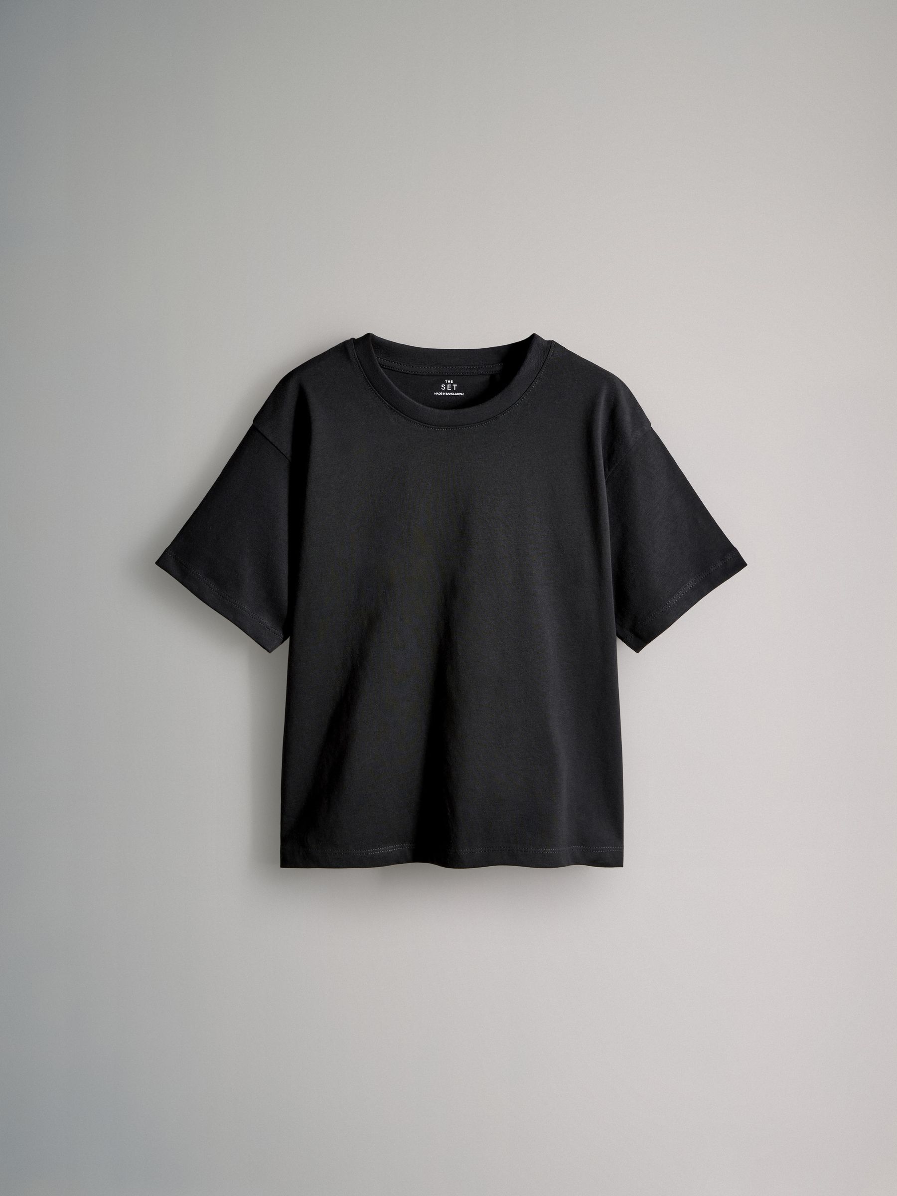 Black/Khaki/Green/Cream - 4 Pack Oversized Short Sleeve Cotton T-Shirts - Image 5 of 7