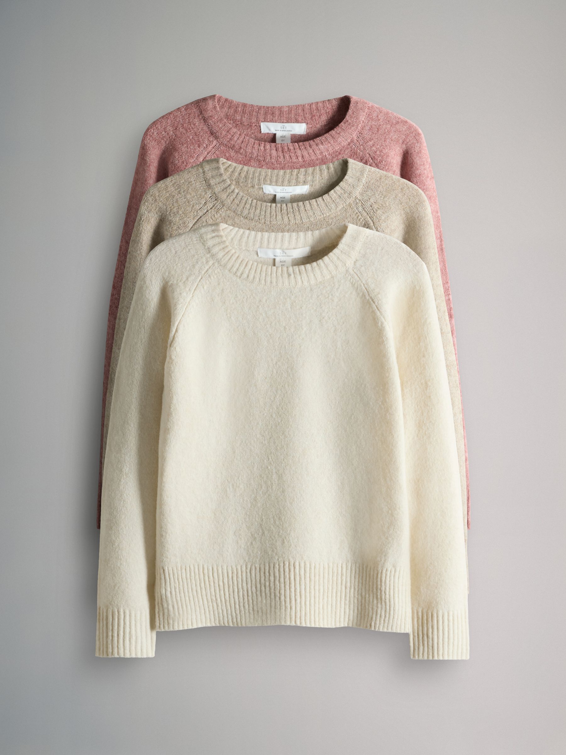 3 Pack Crew Neck Knitted Jumpers - Image 1 of 6