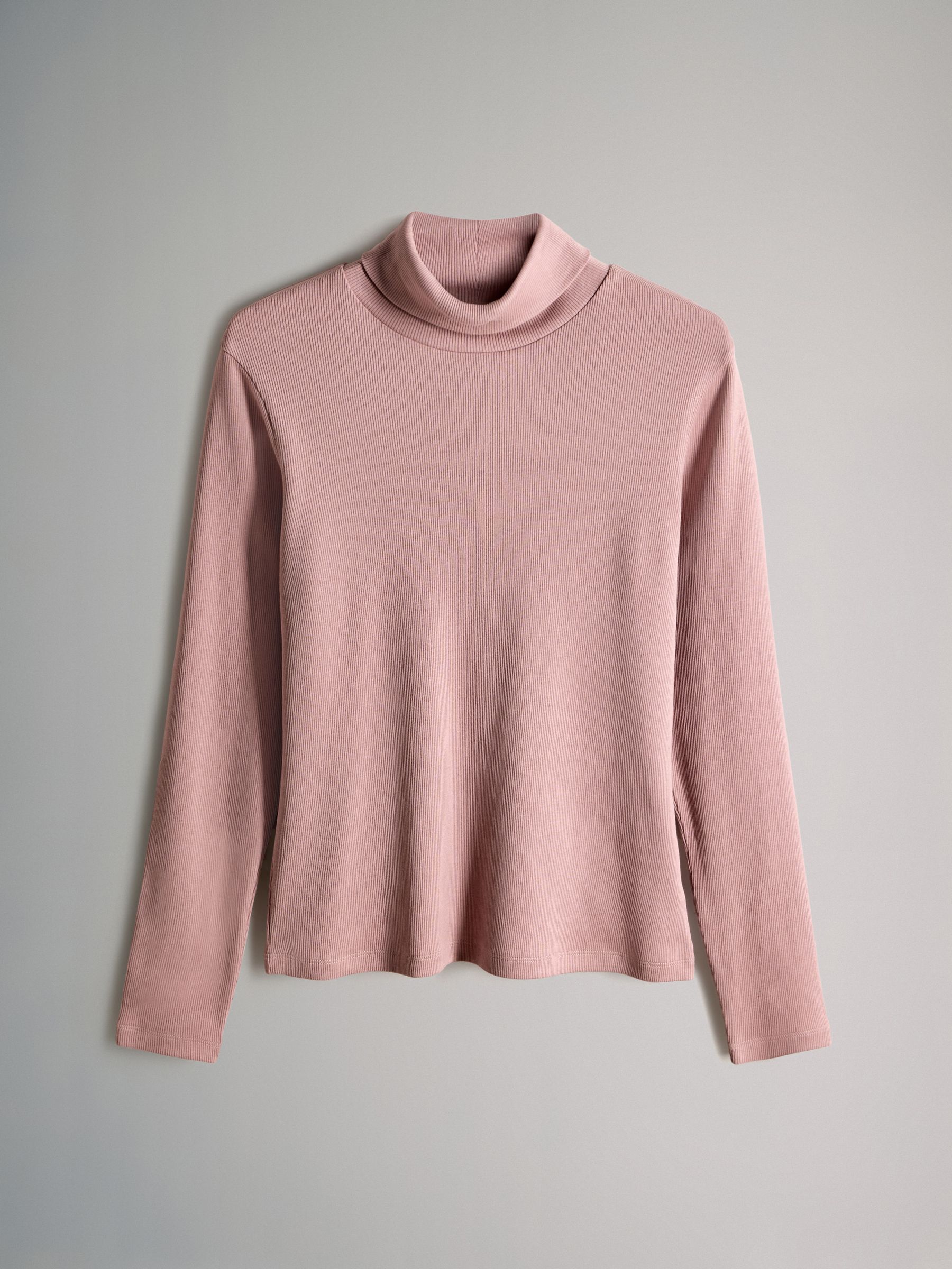4 Pack Ribbed Roll Neck Long Sleeve T-Shirts - Image 2 of 7