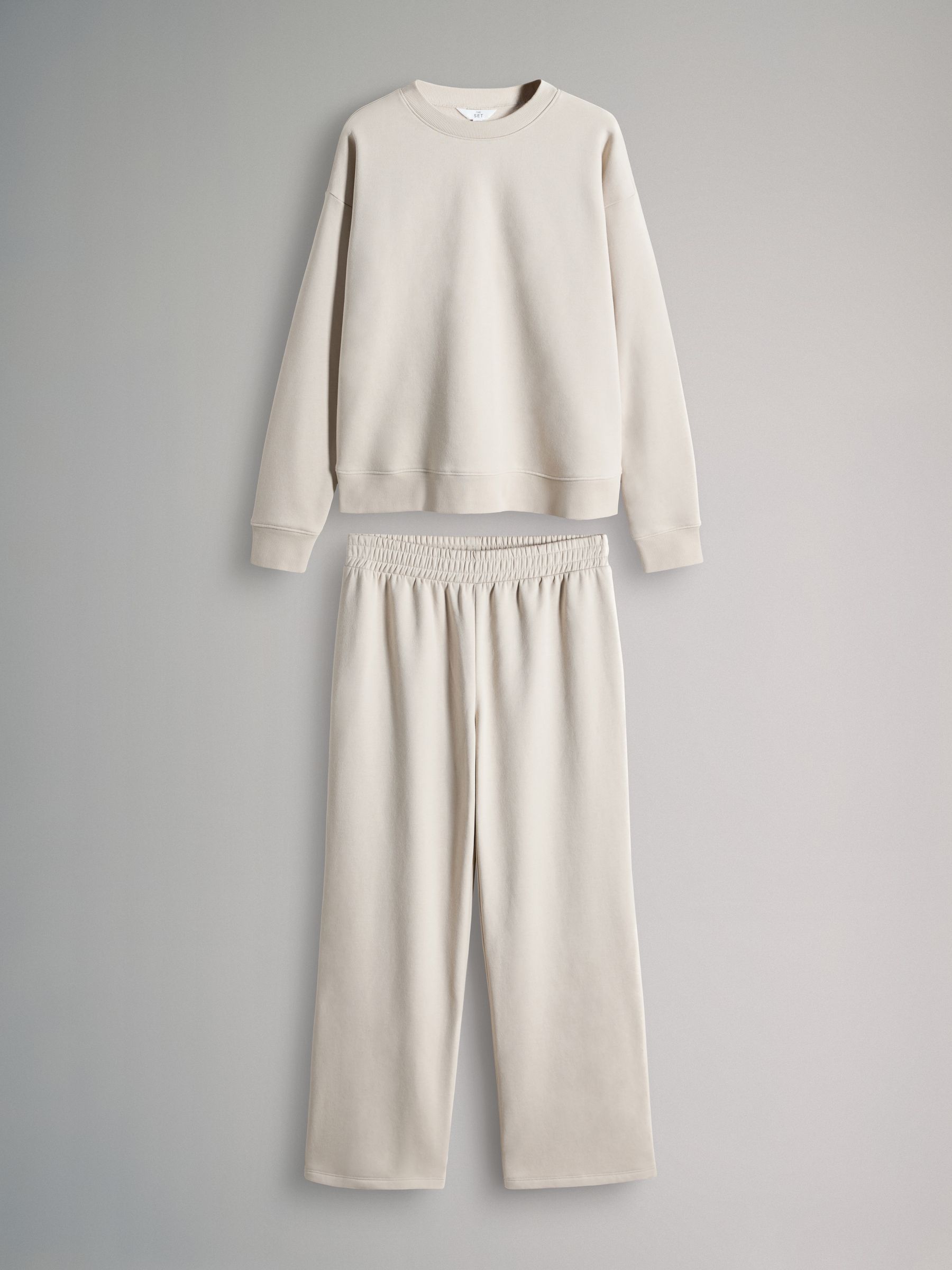 Stone - Crew Neck Sweatshirt and Wide Leg Joggers Set - Image 1 of 5
