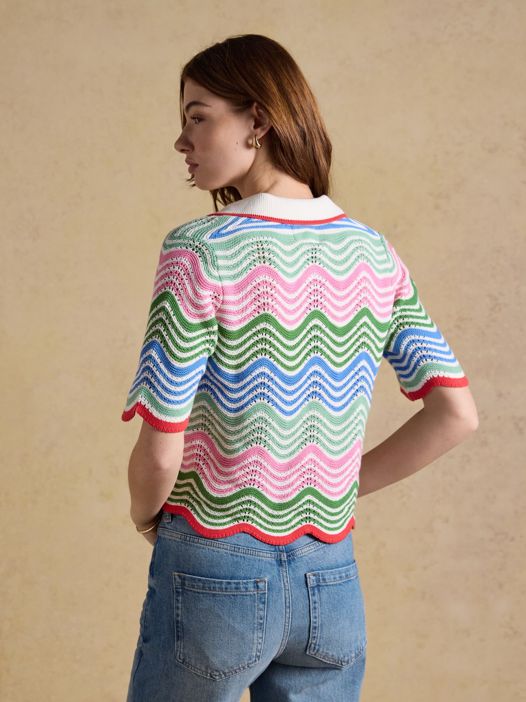 Sandy Multi Cotton Wave Knit Collared Shirt - Image 2 of 9