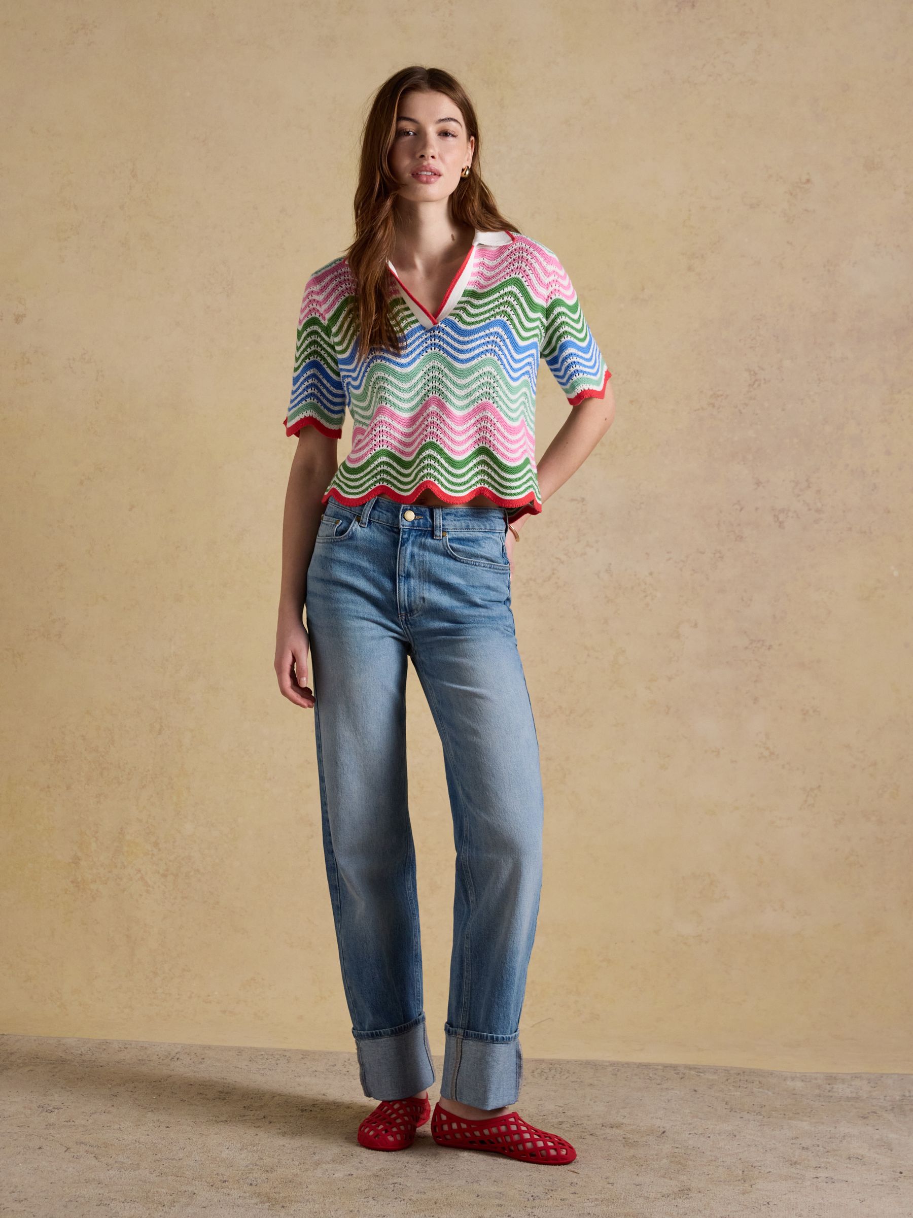 Sandy Multi Cotton Wave Knit Collared Shirt - Image 3 of 9