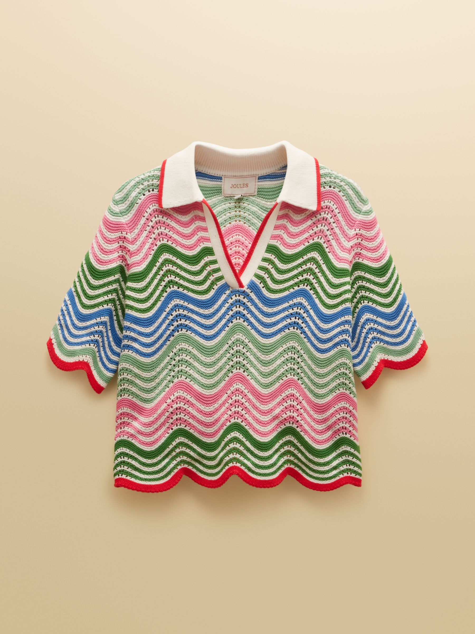 Sandy Multi Cotton Wave Knit Collared Shirt - Image 9 of 9
