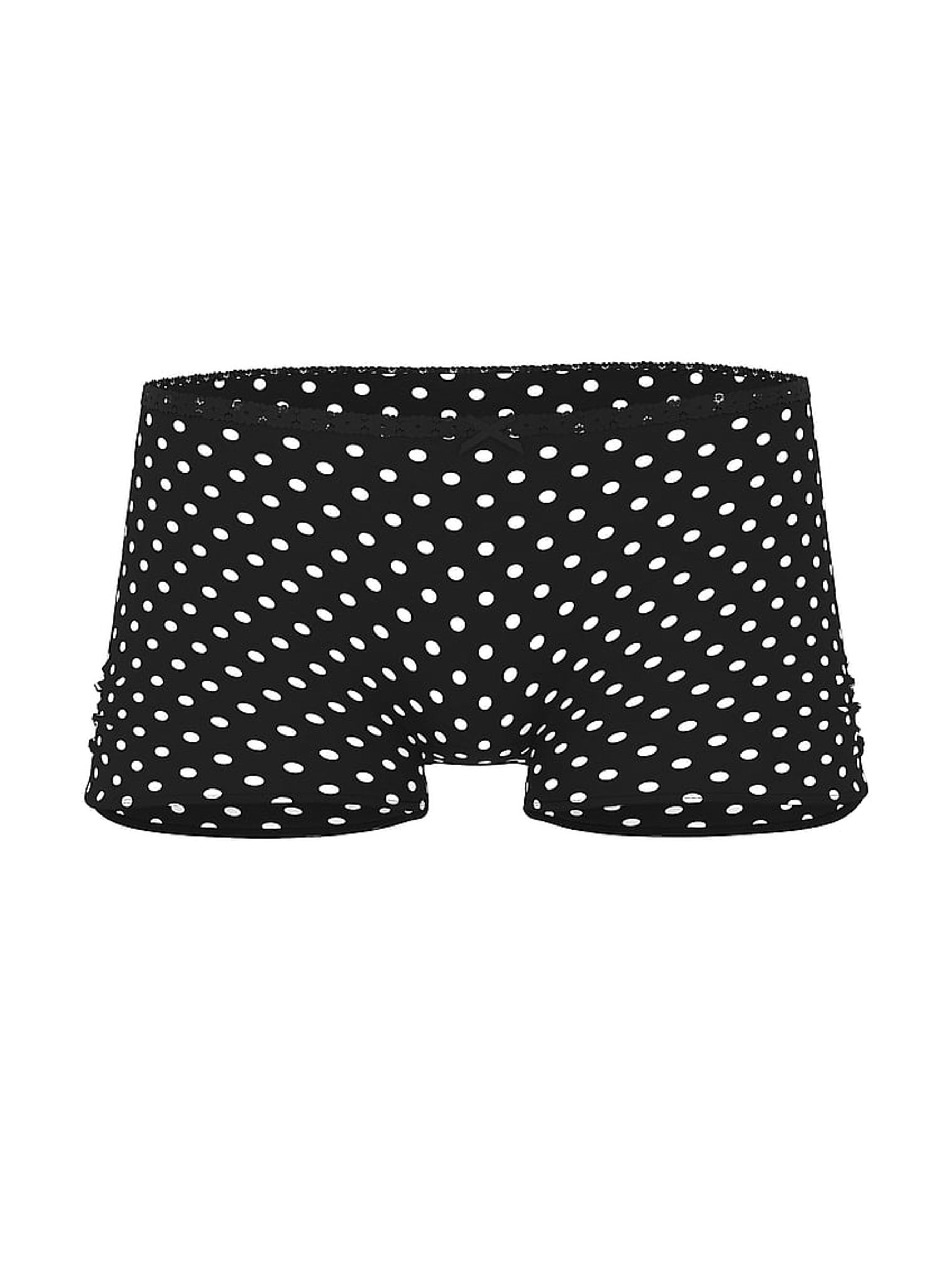 Black Dot Print Short Cotton Ruffle Knickers - Image 3 of 3