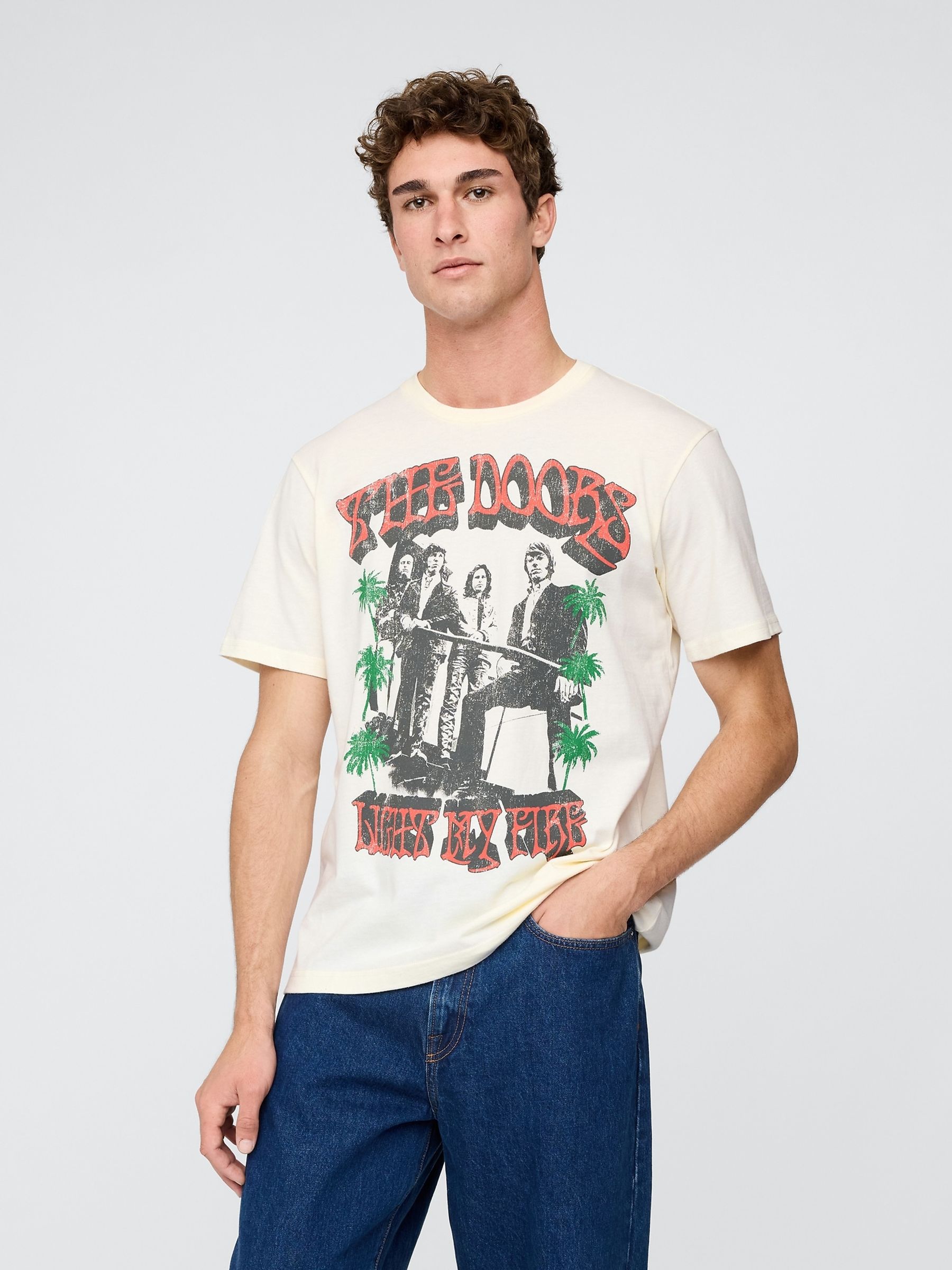 Cream The Doors Short Sleeve Graphic Band T-Shirt - Image 1 of 5