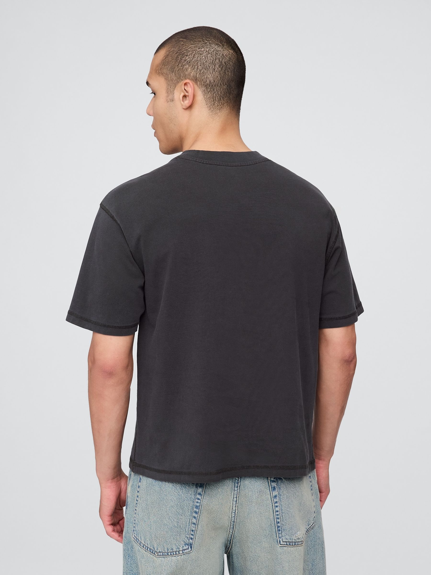 Black Kurt Cobain Relaxed Boxy Graphic T-Shirt - Image 2 of 5