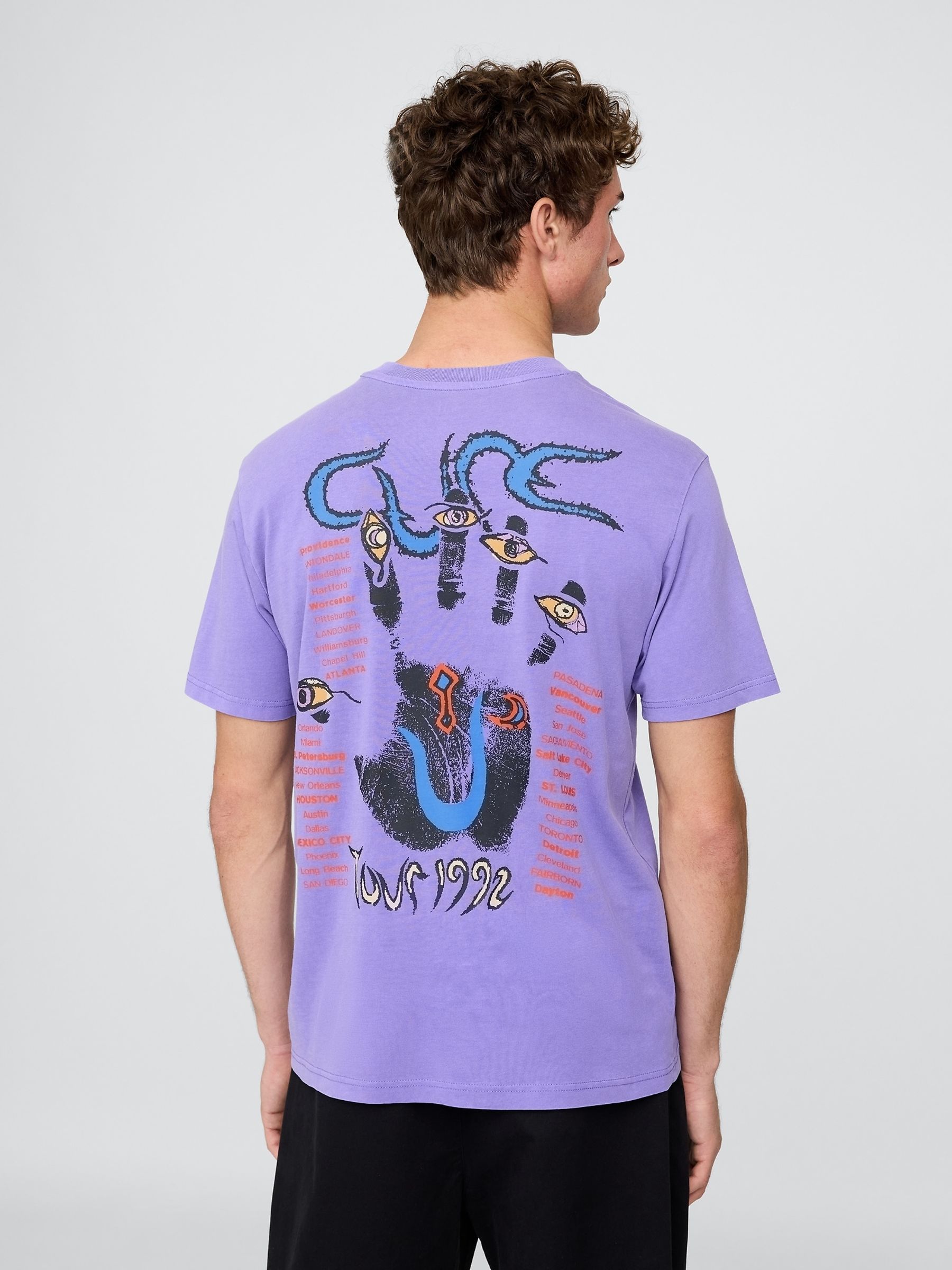 Purple The Cure Relaxed Short Sleeve Graphic Band Tee - Image 2 of 5