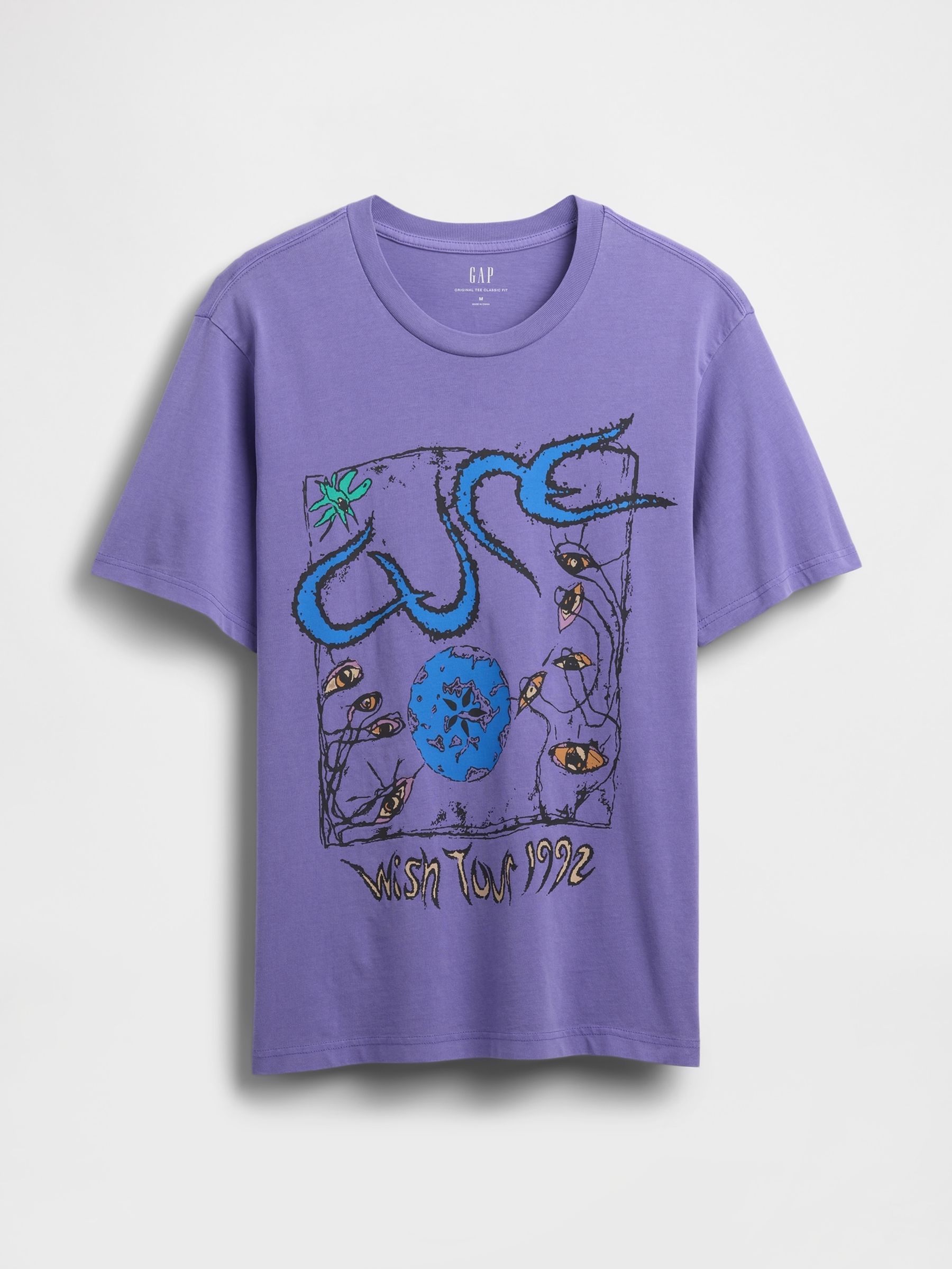 Purple The Cure Relaxed Short Sleeve Graphic Band Tee - Image 4 of 5