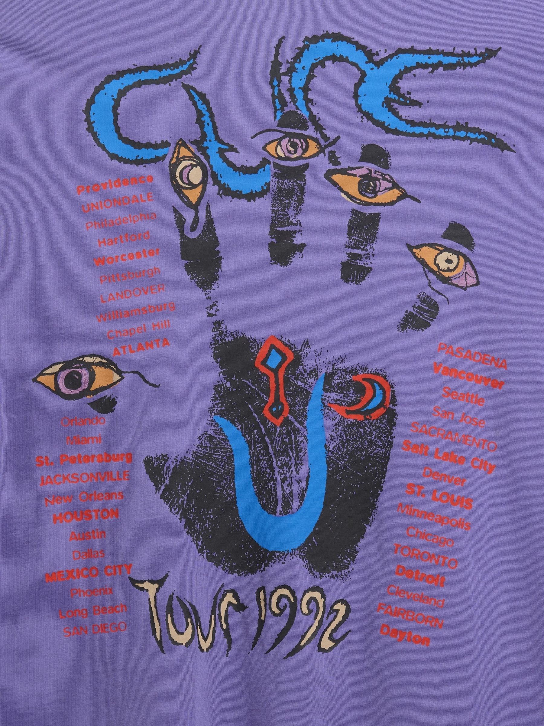 Purple The Cure Relaxed Short Sleeve Graphic Band Tee - Image 5 of 5