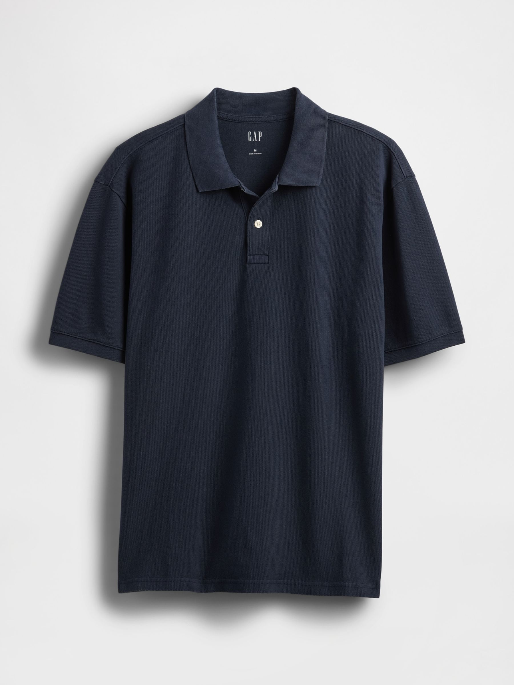 Navy/Blue Cotton Pique Short Sleeve Polo Shirt - Image 4 of 5
