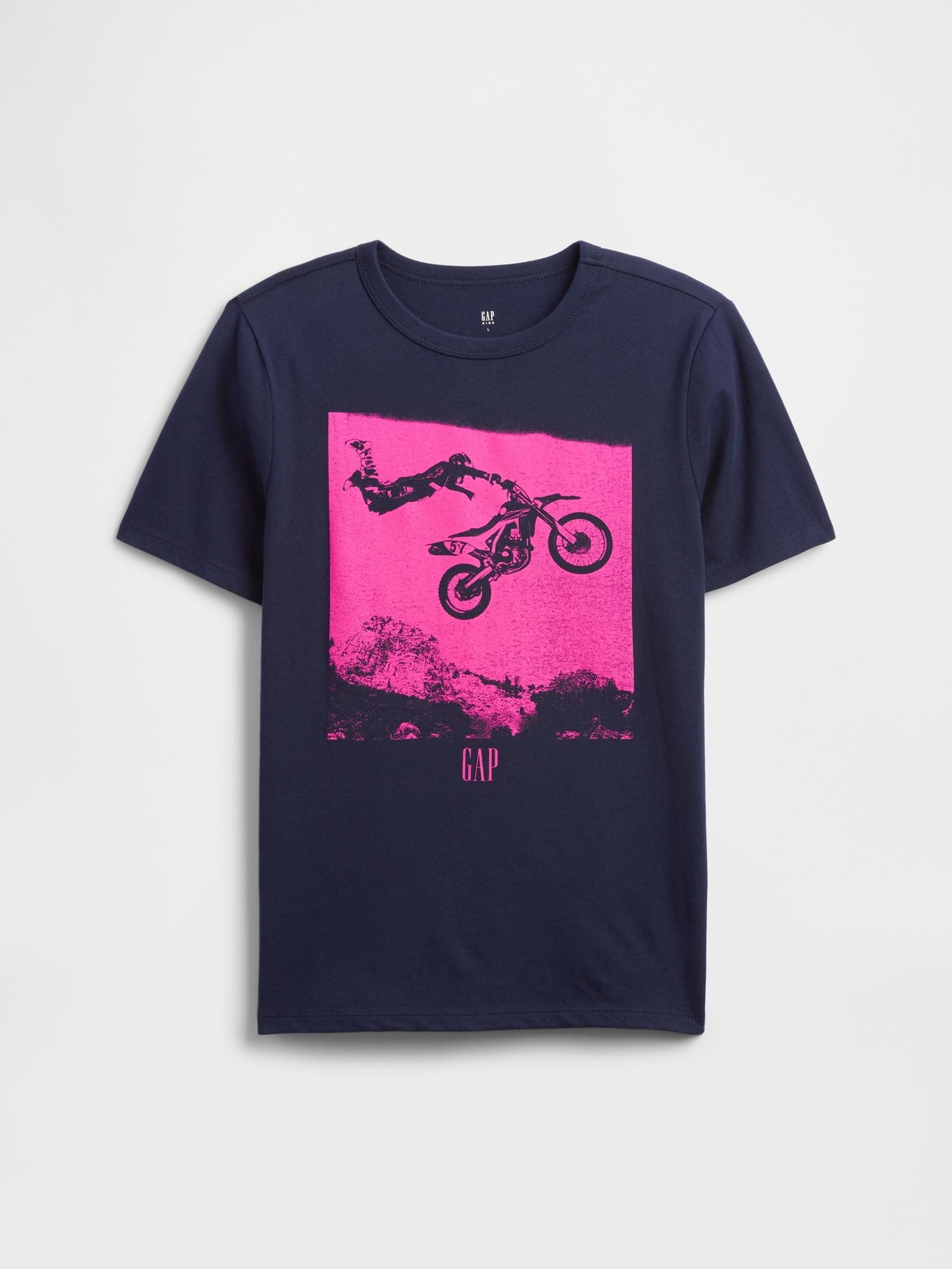 Navy/Blue Graphic Crew Neck Short Sleeve T-Shirt (4-13yrs) - Image 1 of 3