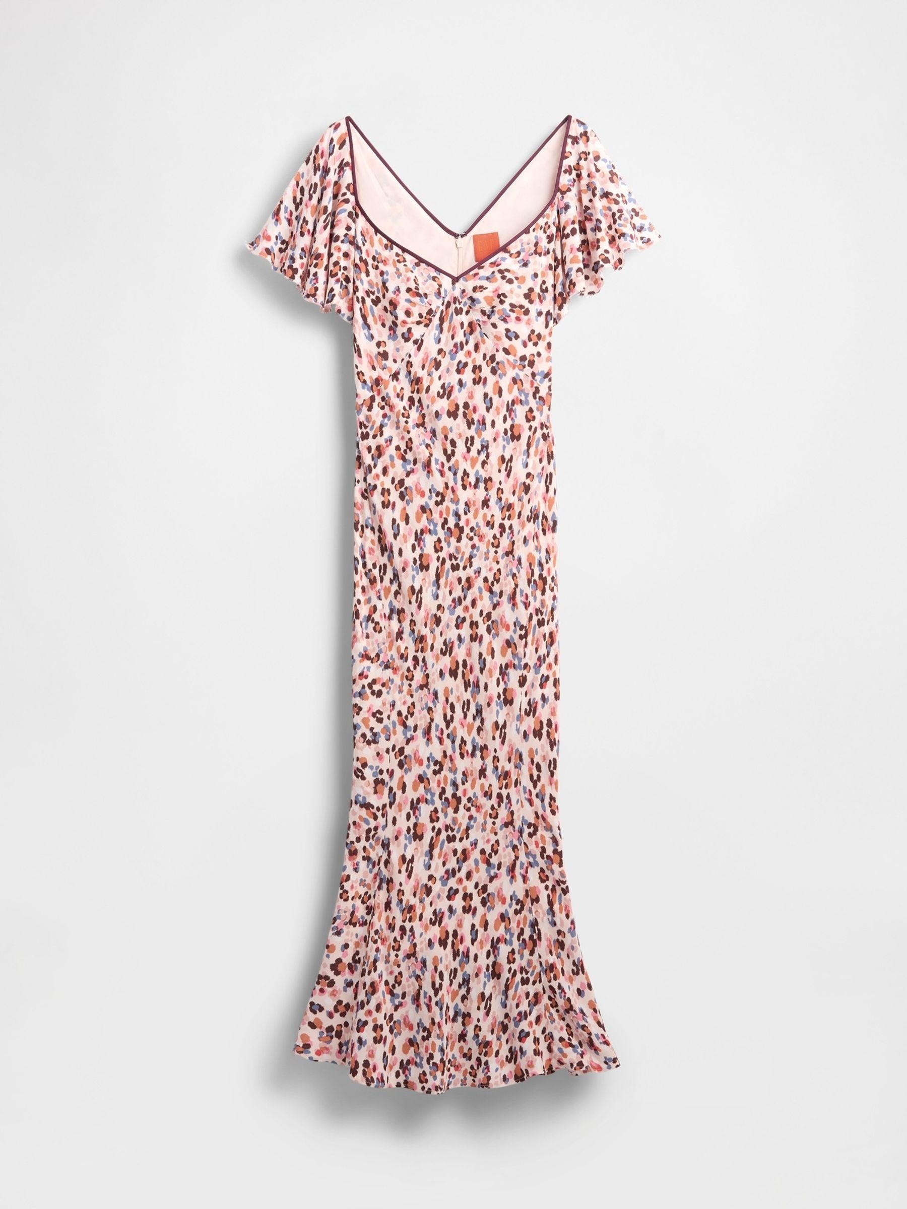 GapStudio Pink Print Print V-Neck Midi Dress - Image 6 of 7