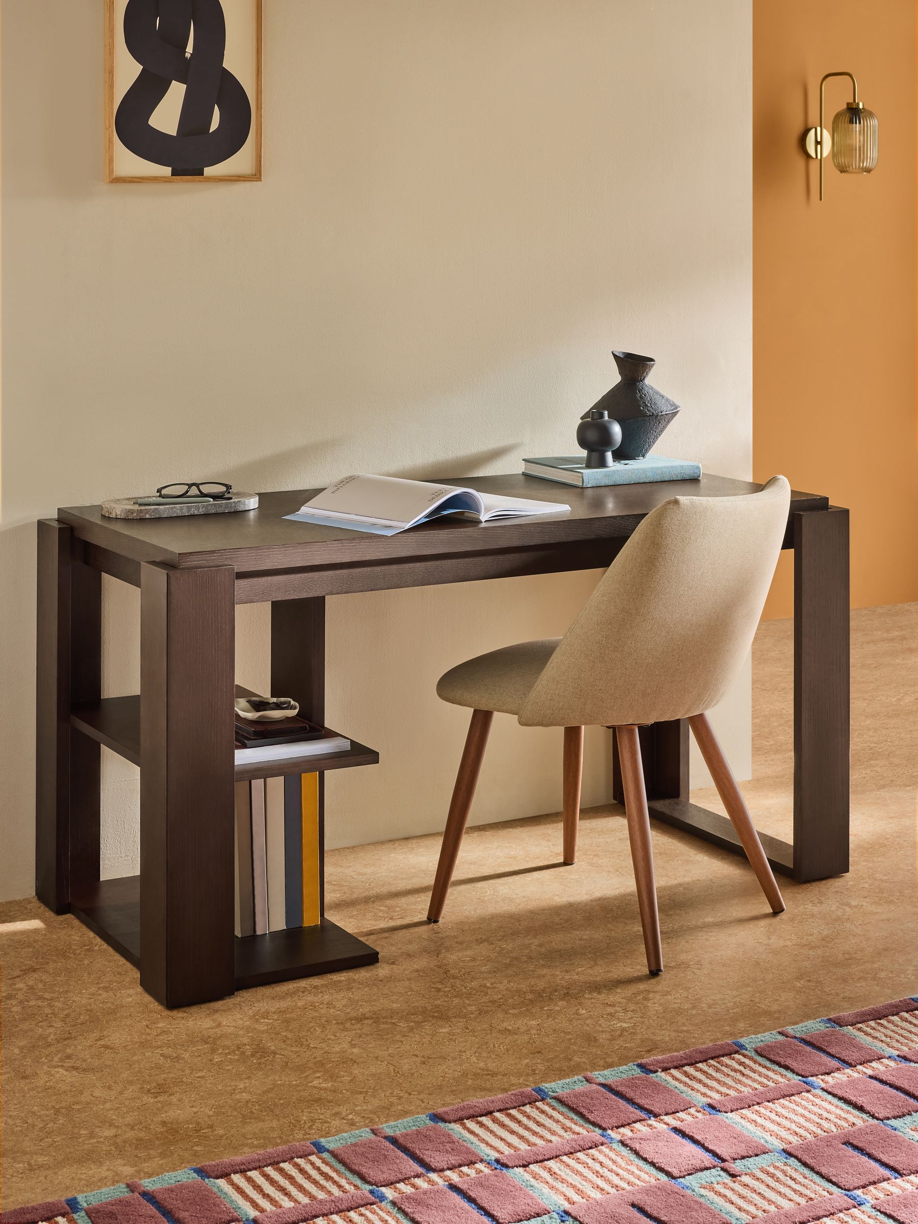 Orin Desk in Dark Stained Oak - Image 1 of 5 Orin Desk in Dark Stained Oak - Image 1 of 5