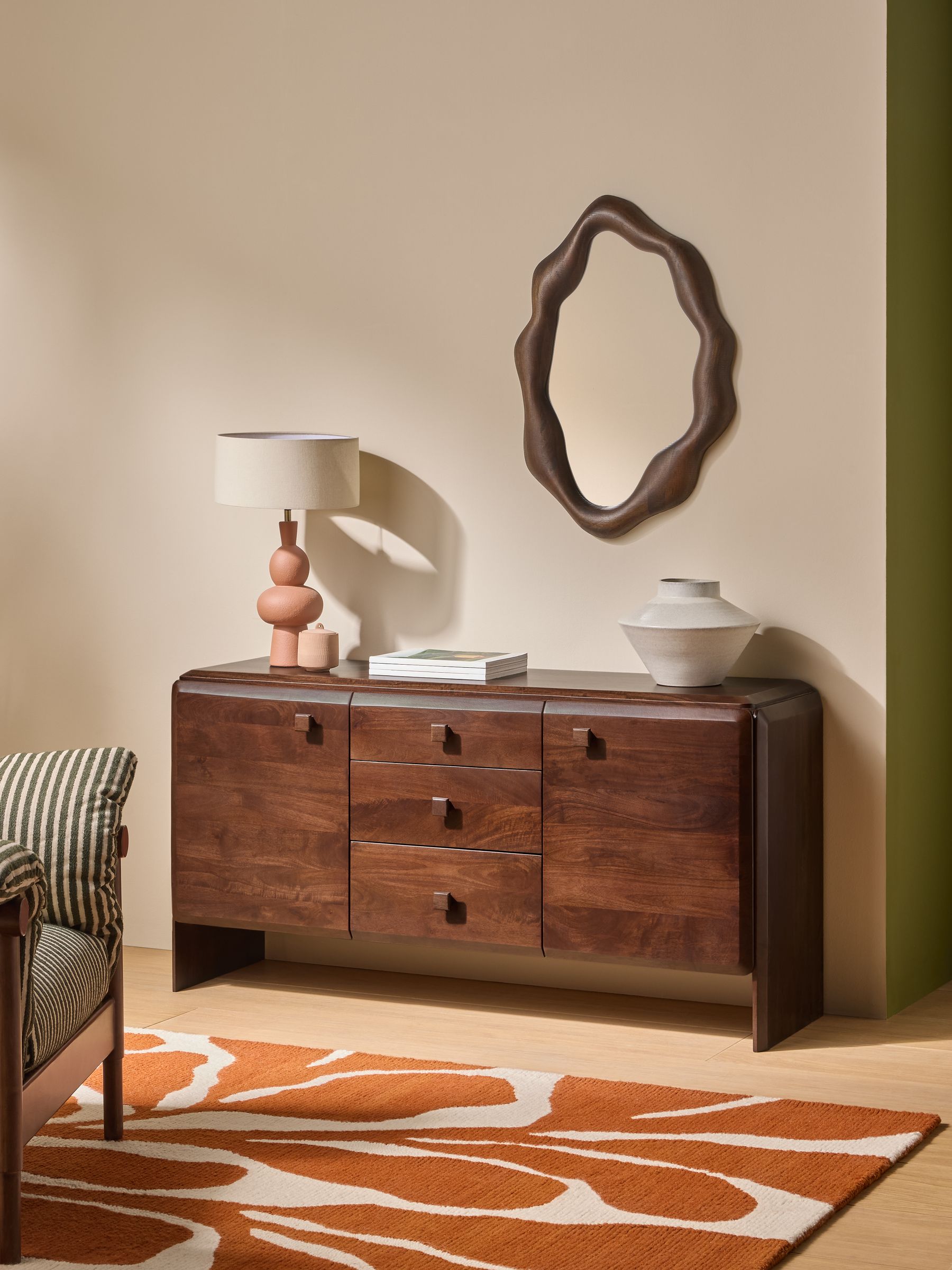 Payton Large Sideboard in Dark Mango Wood - Image 1 of 5 Payton Large Sideboard in Dark Mango Wood - Image 1 of 5